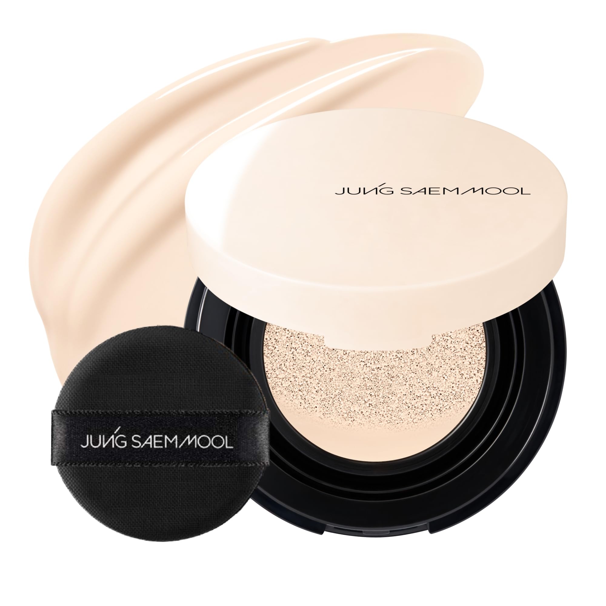 JUNG SAEM MOOL [ Mini ] Essential Skin Nuder Cushion Mini 10N Shell Cream 0.17 Fl Oz, Natural Radiant Finish Cushion Foundation with Buildable Coverage, Lightweight Texture, Korean Foundation Makeup