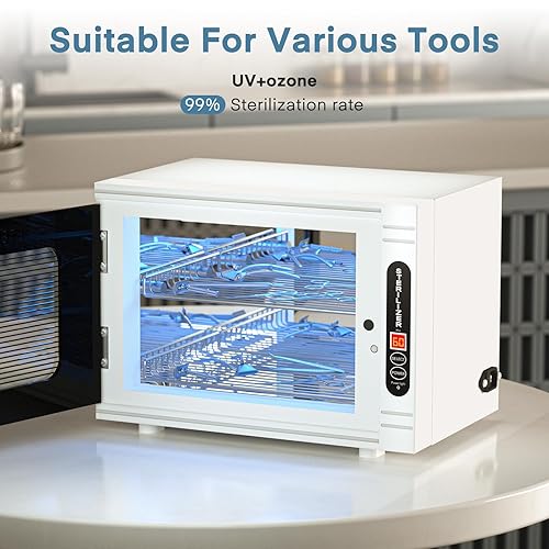 Miniatura 4 de Yofuly Esterilizador para esteticista, esterilizador grande de 12L para herramientas de uñas, caja de limpieza de uñas multifuncional, gabinete de