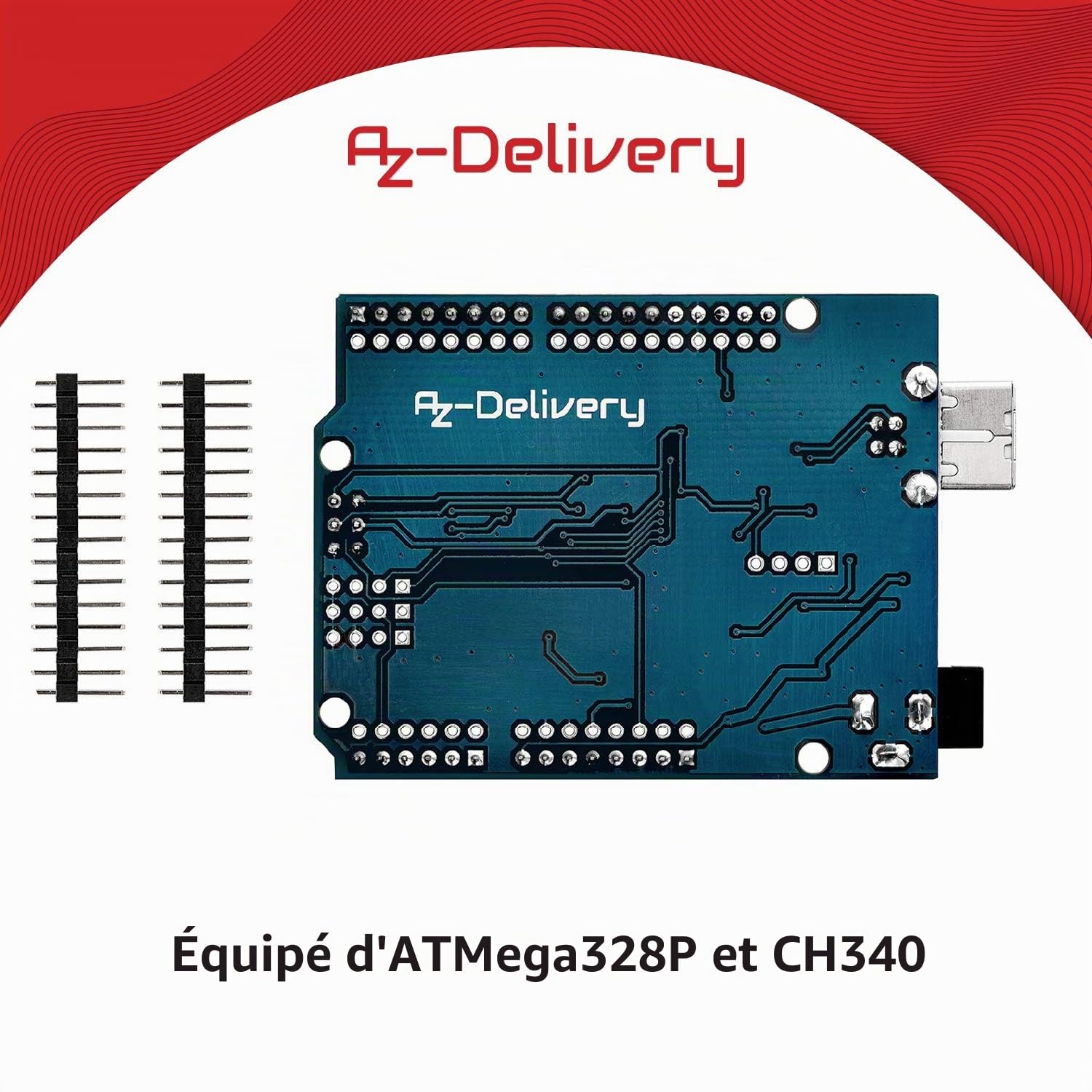 AZDelivery 3x Carte ATmega328P, Microcontrôleur avec câble USB, Controller Board incluant Un Ebook!