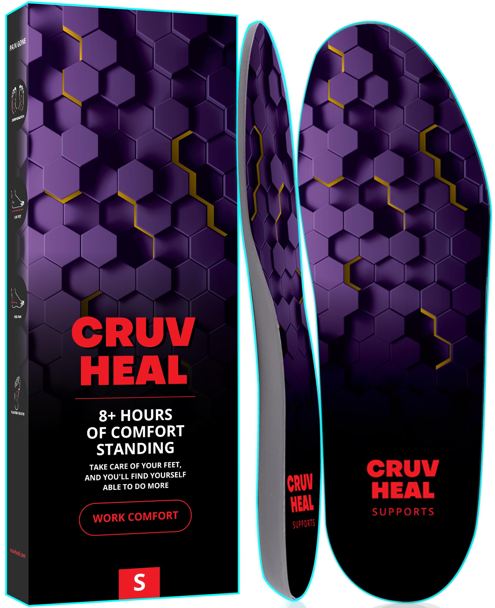 Amazon.com: (New) Work Comfort Orthotic Insoles - Anti Fatigue Shoe ...