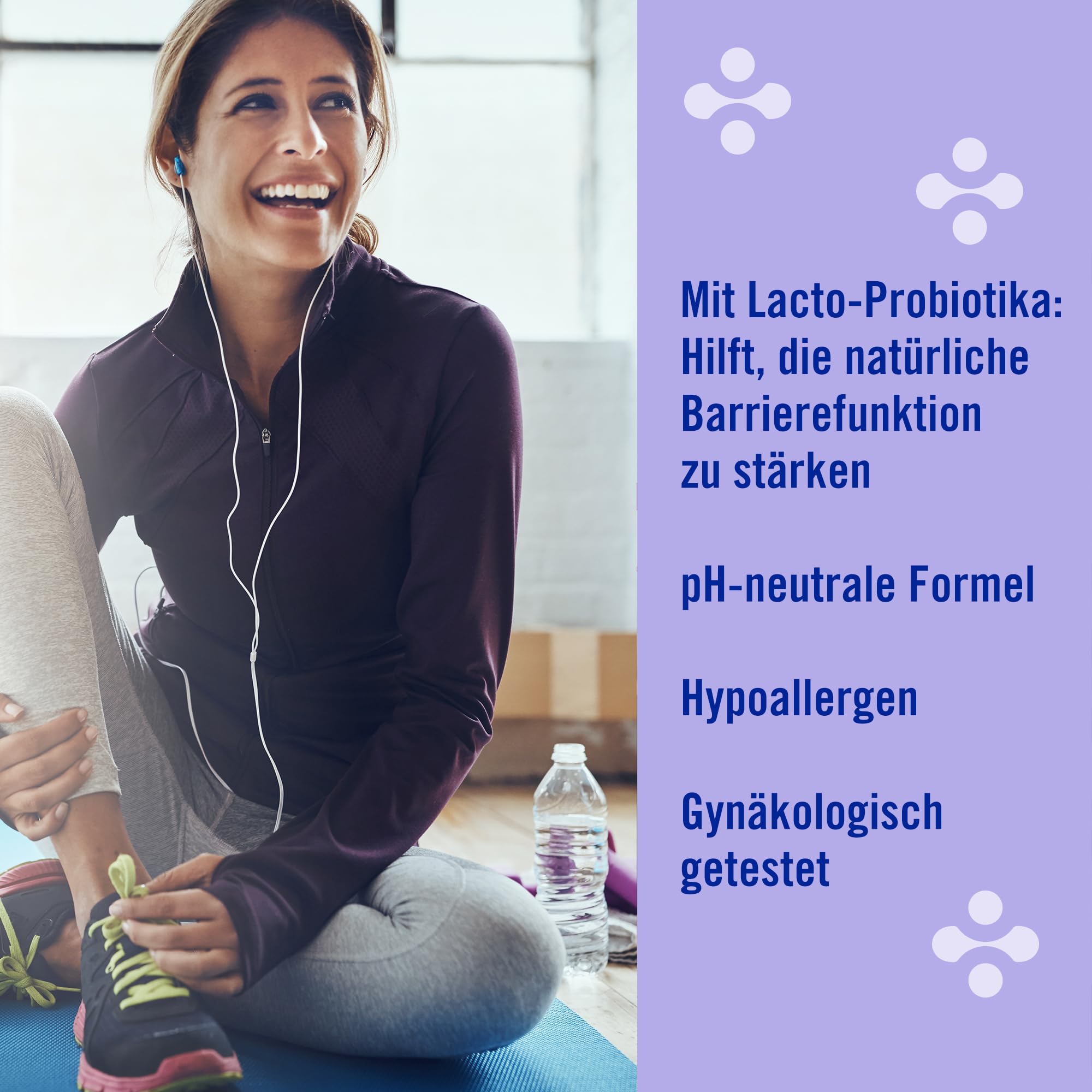 Vionell Balsam do mycia intymnego dla kobiet, równowaga pH, do codziennej higieny intymnej, do zewnętrznej pielęgnacji intymnej, z LactoPrebiotic, wzmacnia naturalną obronę 500 ml