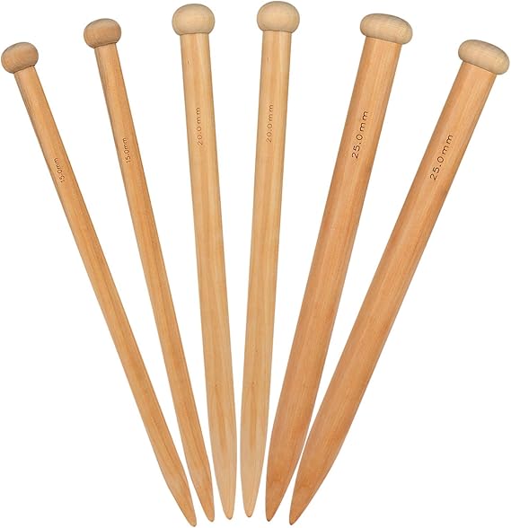 Coopay Large Knitting Needle Set, Big Knitting Pins 15mm, 20mm, 25mm