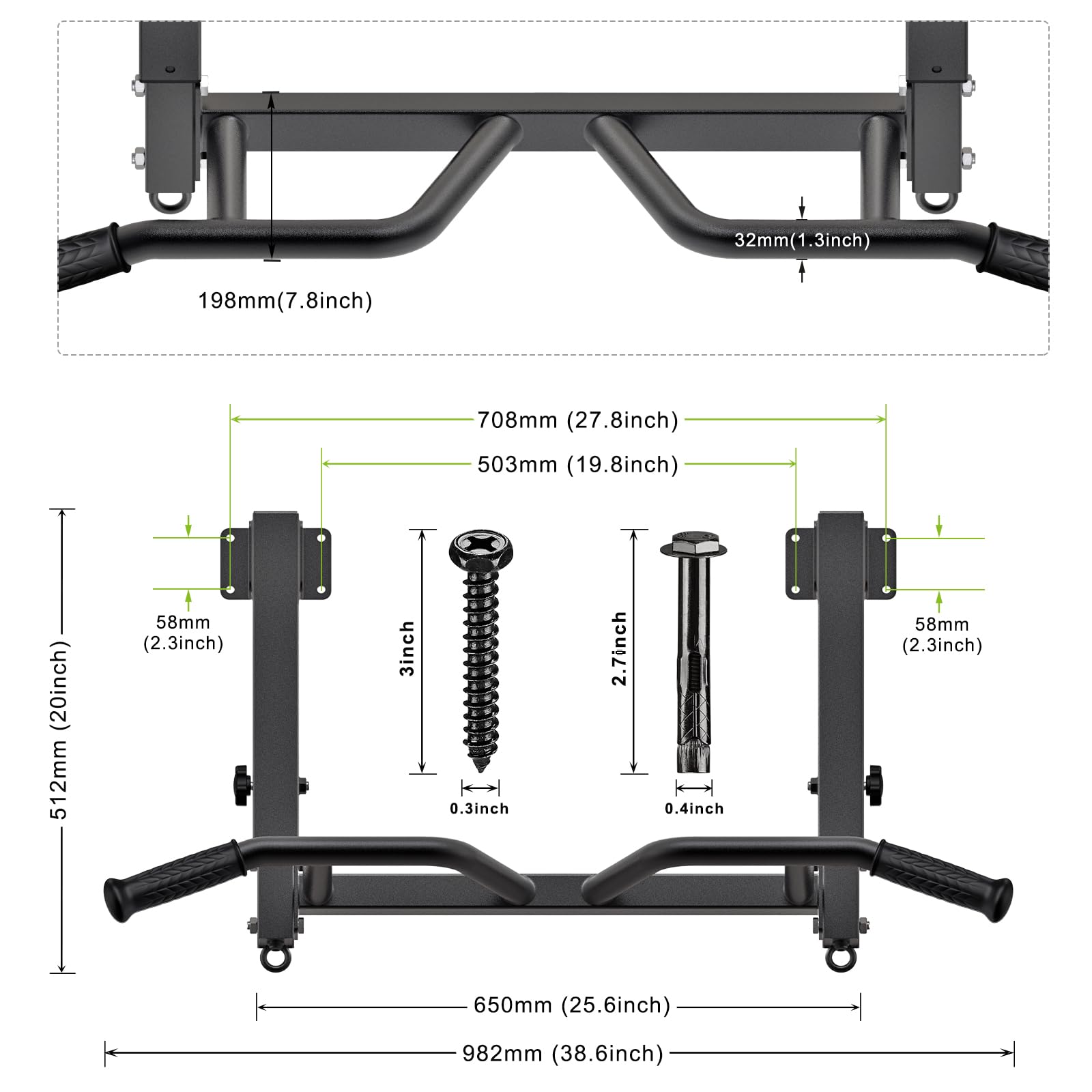SELEWARE Klimzugststange Wand Klimmzugstange Decke -Pull Up Bar Klimmzugstange zur Deckenmontage, verstellbare klimzugststange Wandmontage mit Multi-Winkel-Griff, robuste Stahlkonstruktion