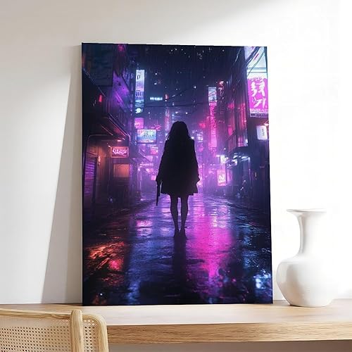 Miniatura 7 de XAHOR Anime Vaporwave Wall Decor  Retro Neon Urban Landscape  Cyberpunk Night City Poster Poster for Room Aesthetics Canvas Wall Art Poster And