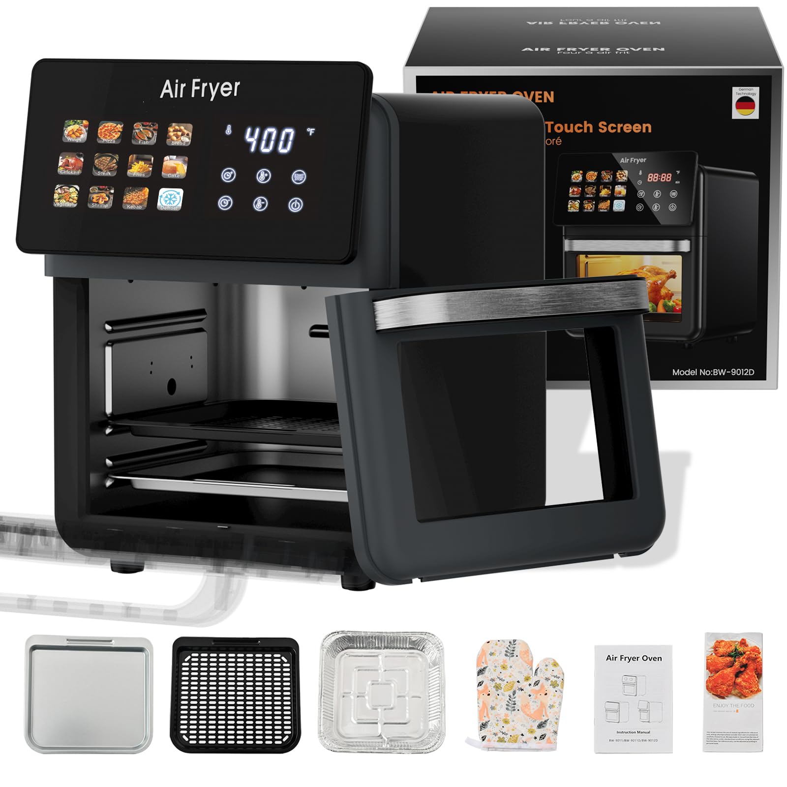 10L Large Xl Pro Air Fryer Oven With Grill Combo For Kitchen Countertop Use 12 in 1 Smart
