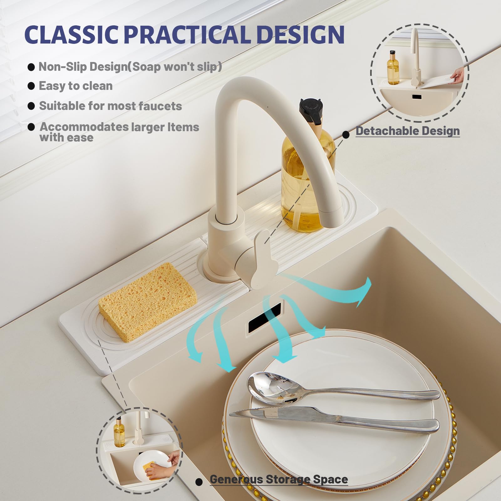 Stone Faucet Mat - Fast Drying Sink Protector -5 Stone Faucet Mat - Fast Drying Sink Protector -5