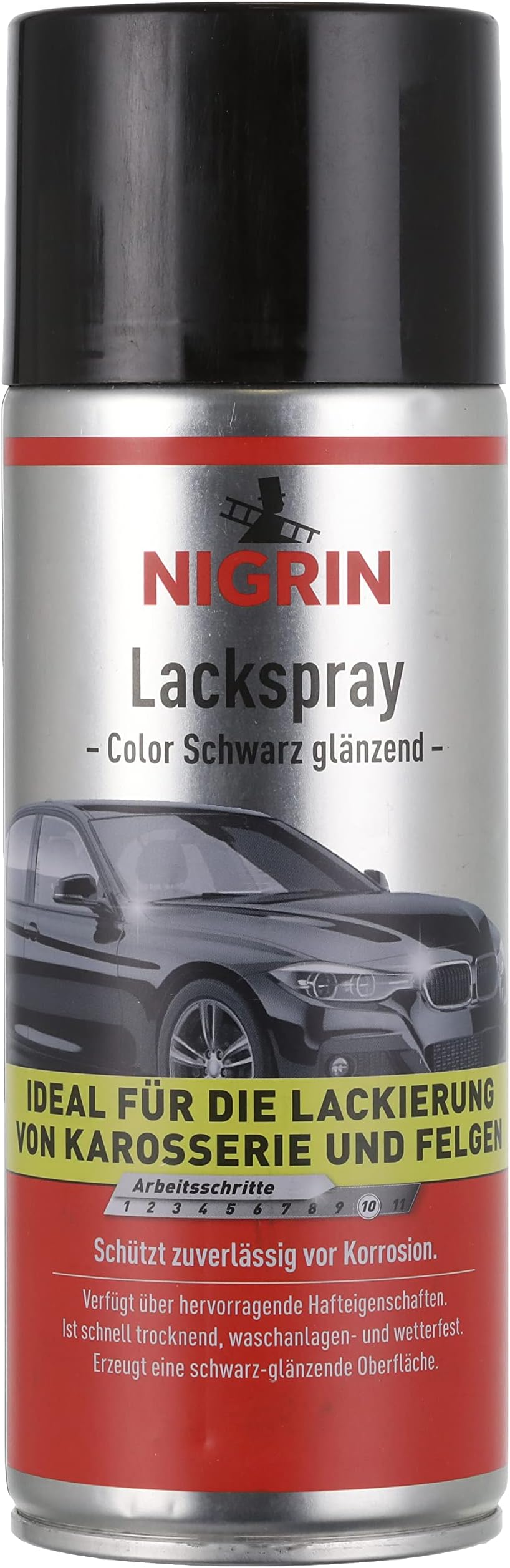 NIGRIN 74113 Colour Spray Paint - Black Gloss
