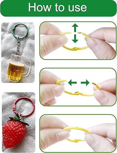 Miniatura 4 de Llaveros o llaveros, 1.8 pulgadas (1.772 in) anillos de hojas sueltas para llaveros, anillos de tarjetas, anillos de clip para anillos de libros,