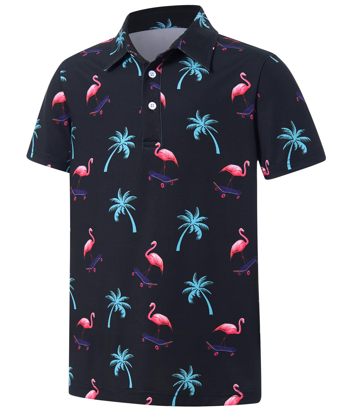 Cuddomper Boys Polo Shirts Hawaiian Golf Clothes Fashion Short Sleeve Kids Cool School Uniform 5-14T