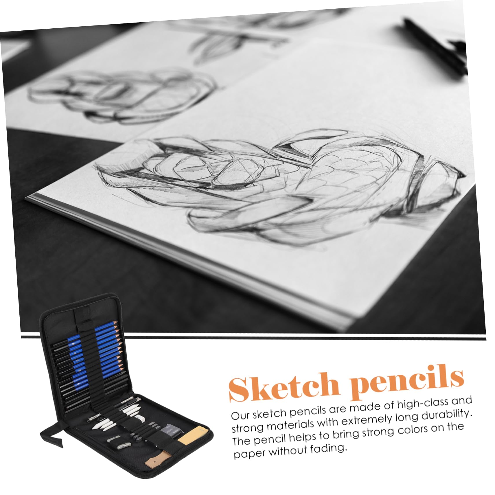 Kit de Dessin pour Étudiants 33 Pièces, Crayons à Dessin pour Débuter