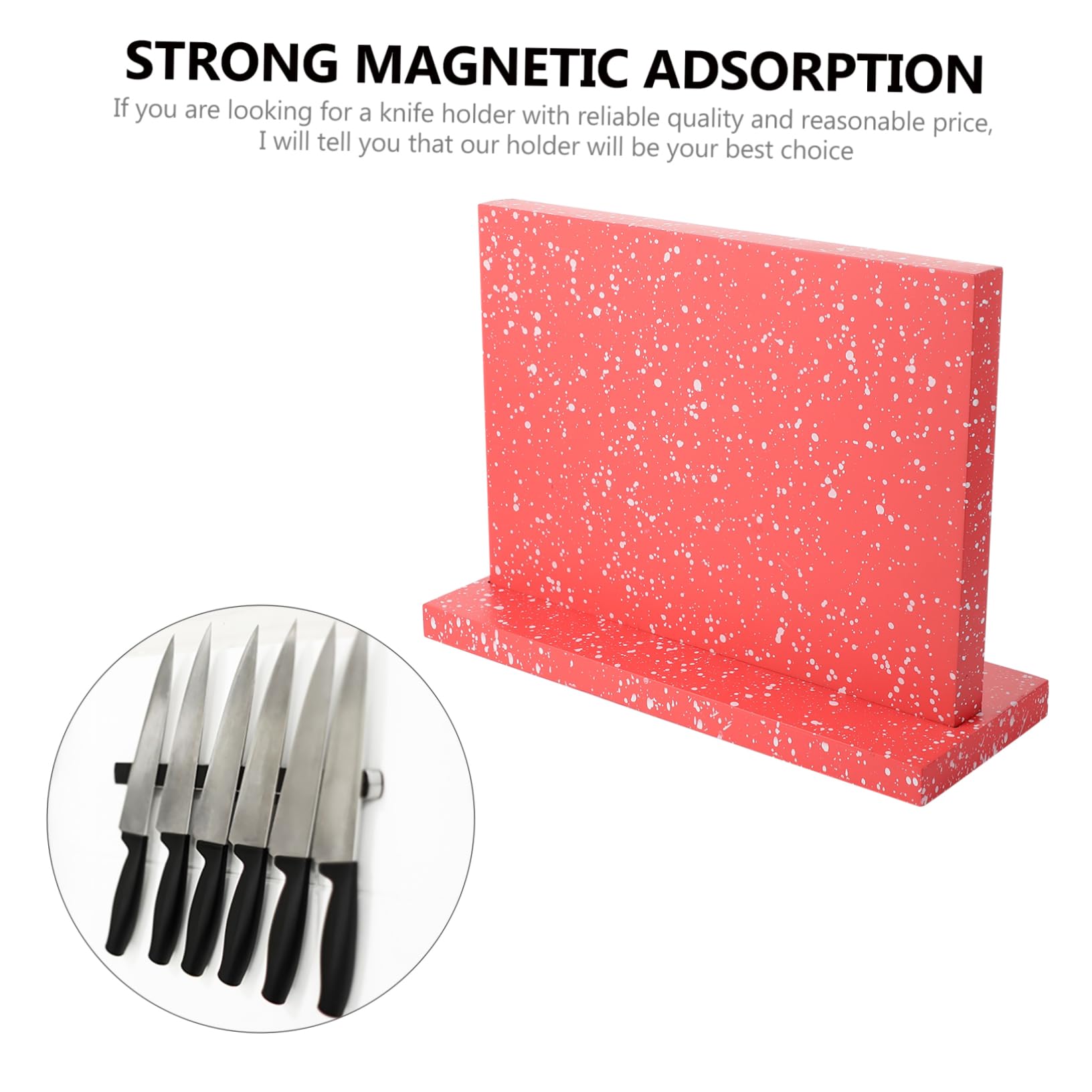 Messerblock Magnetisch Beidseitig mit Starker Magnetkraft Robuster Faserplatte und Metall Küchenhalter für Messer und Küchenutensilien