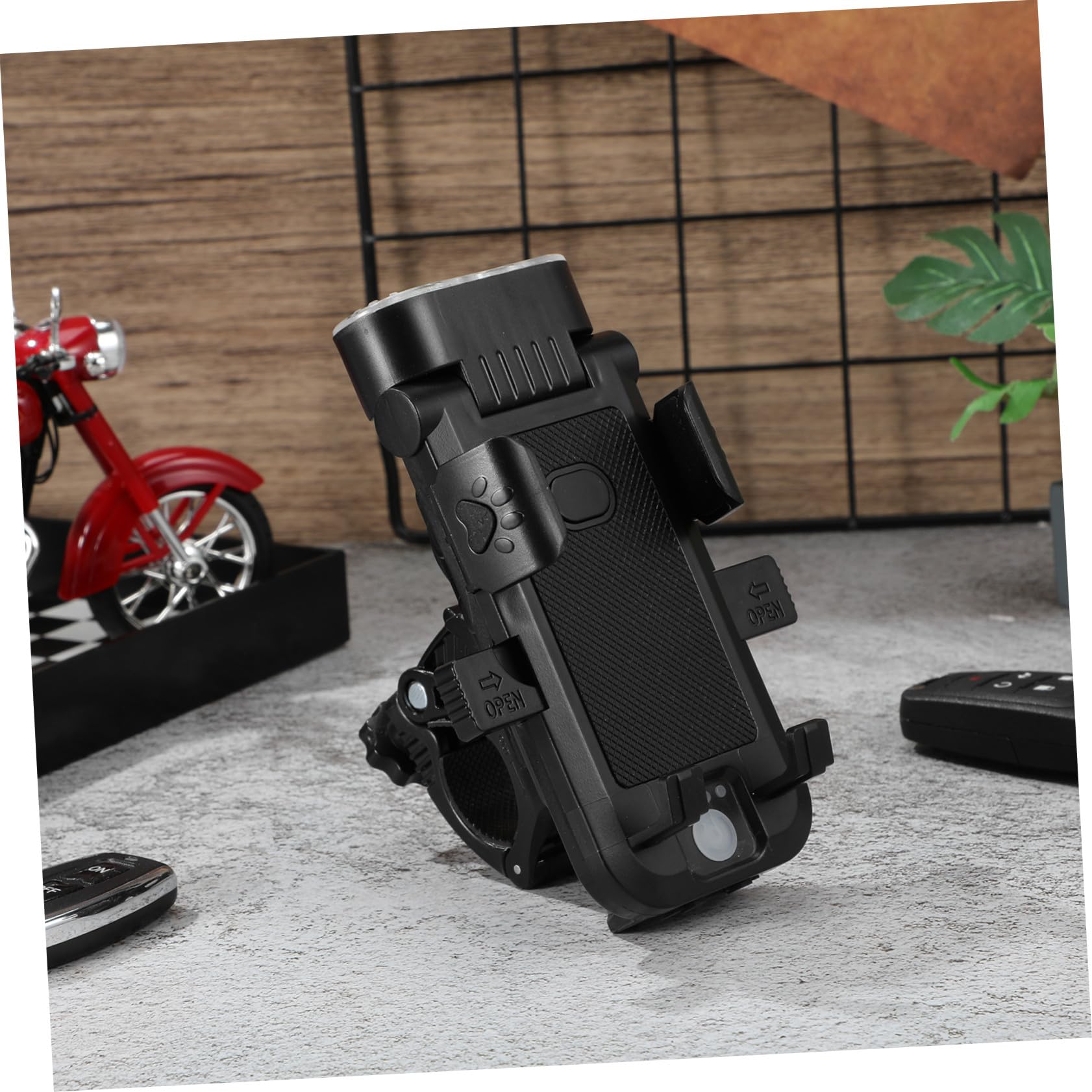 Supporto Smartphone per Bici con LED Ultra Luminosa Ricaricabile USB Anteriore e Speaker Integrato per Mountain Bike e Notturno