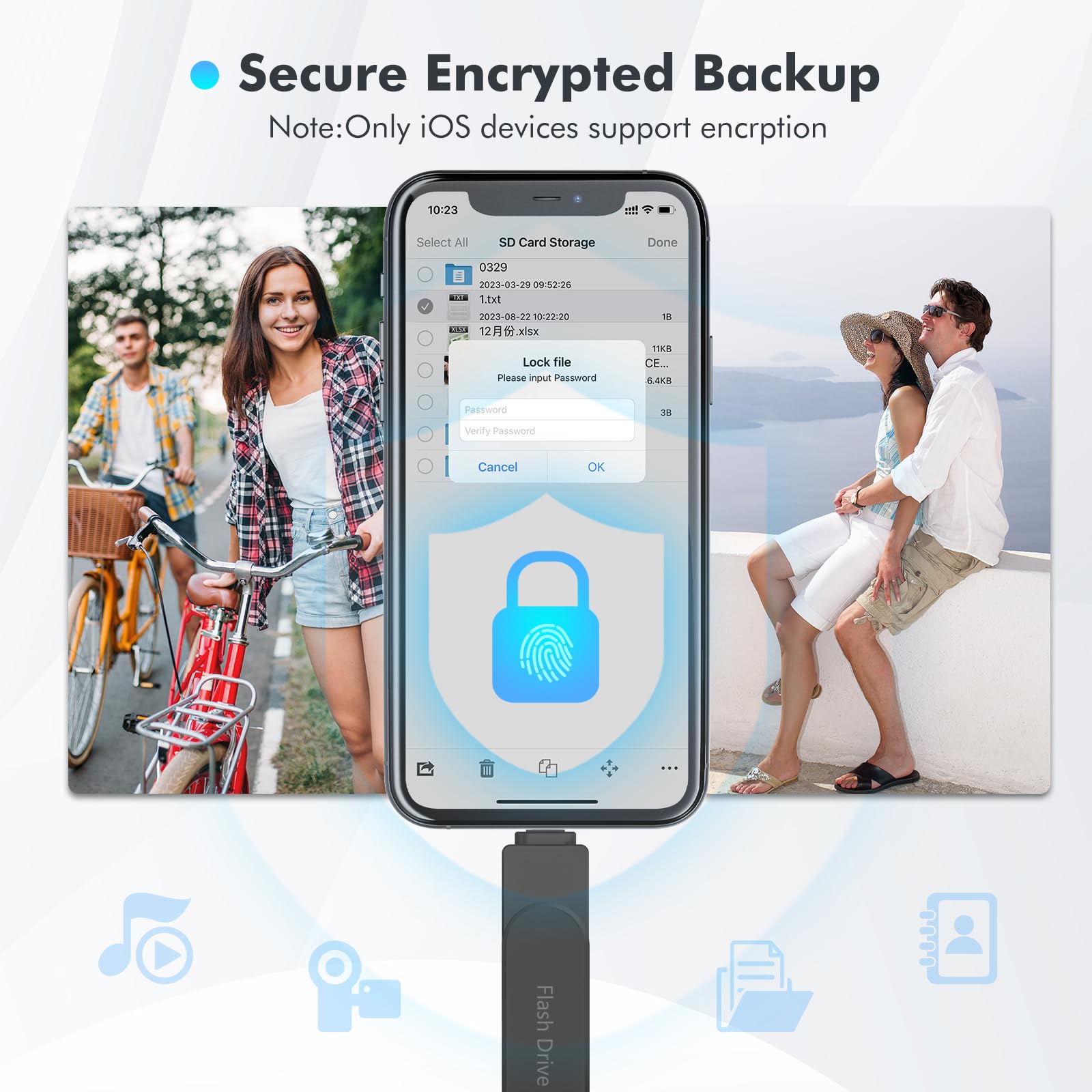 Chiavetta fotografica certificata Apple MFi da 512 GB, chiavetta per iPhone, per backup di foto/video, chiavetta USB ad alta velocità per archiviazione iPhone, compatibile con iPhone/iPad/Android/PC
