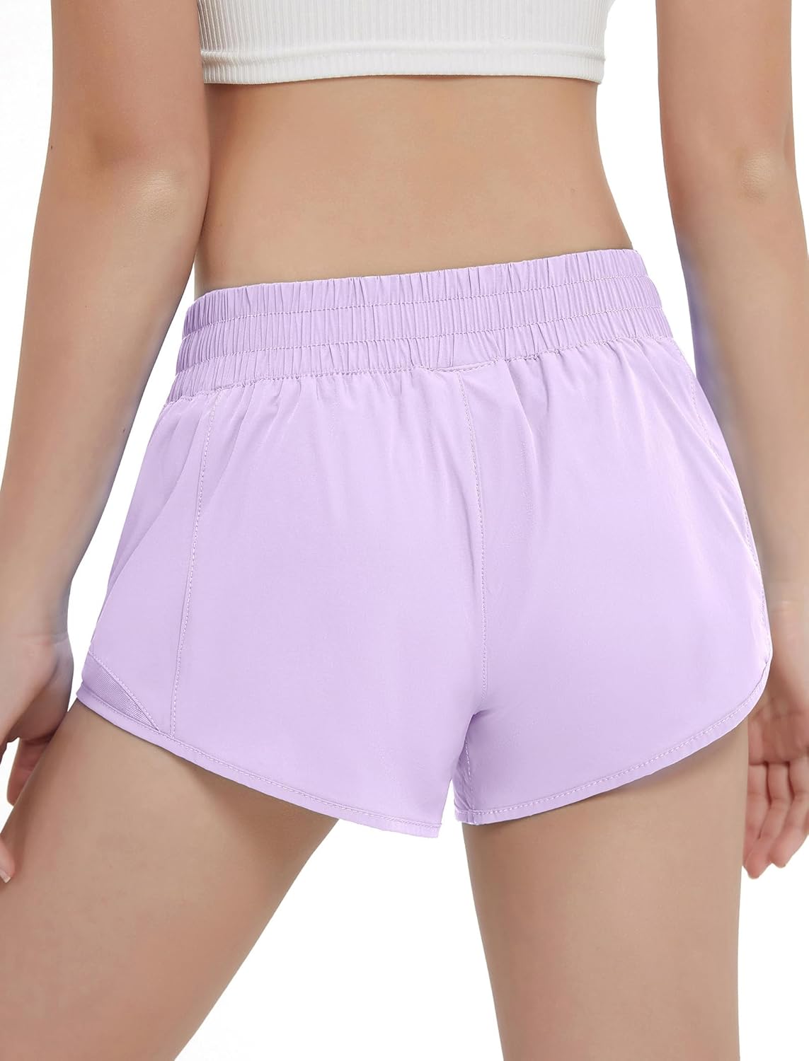 EXARUS Girls 2.5"/4" Athletic Shorts Running Workout Track with Liner Zip Pocket Lightweight Gym Sports for Kids 6-12Y - Image 2