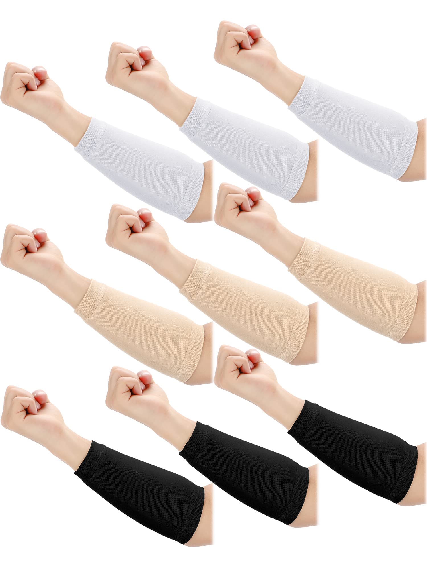Janmercy 9 Pairs Arm Protectors for Thin Skin and Bruising Arm Guards Elderly Protective Sleeves for Gardener Working