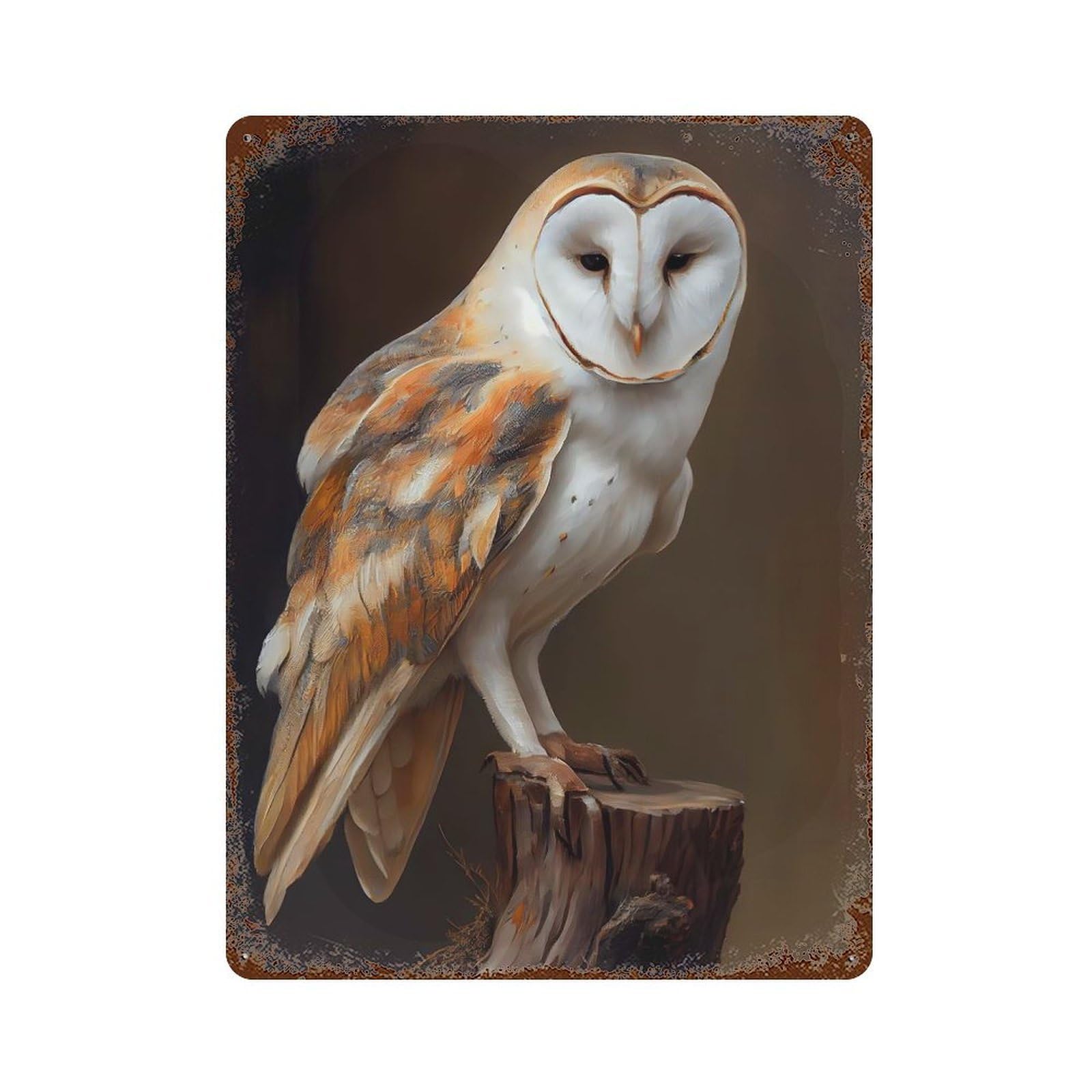 Barn Owl Rusty Metal Tin Sign 15.7"x11.8", Farmhouse Wall Decor for Farmhouse, Kitchen And Entryway Decor