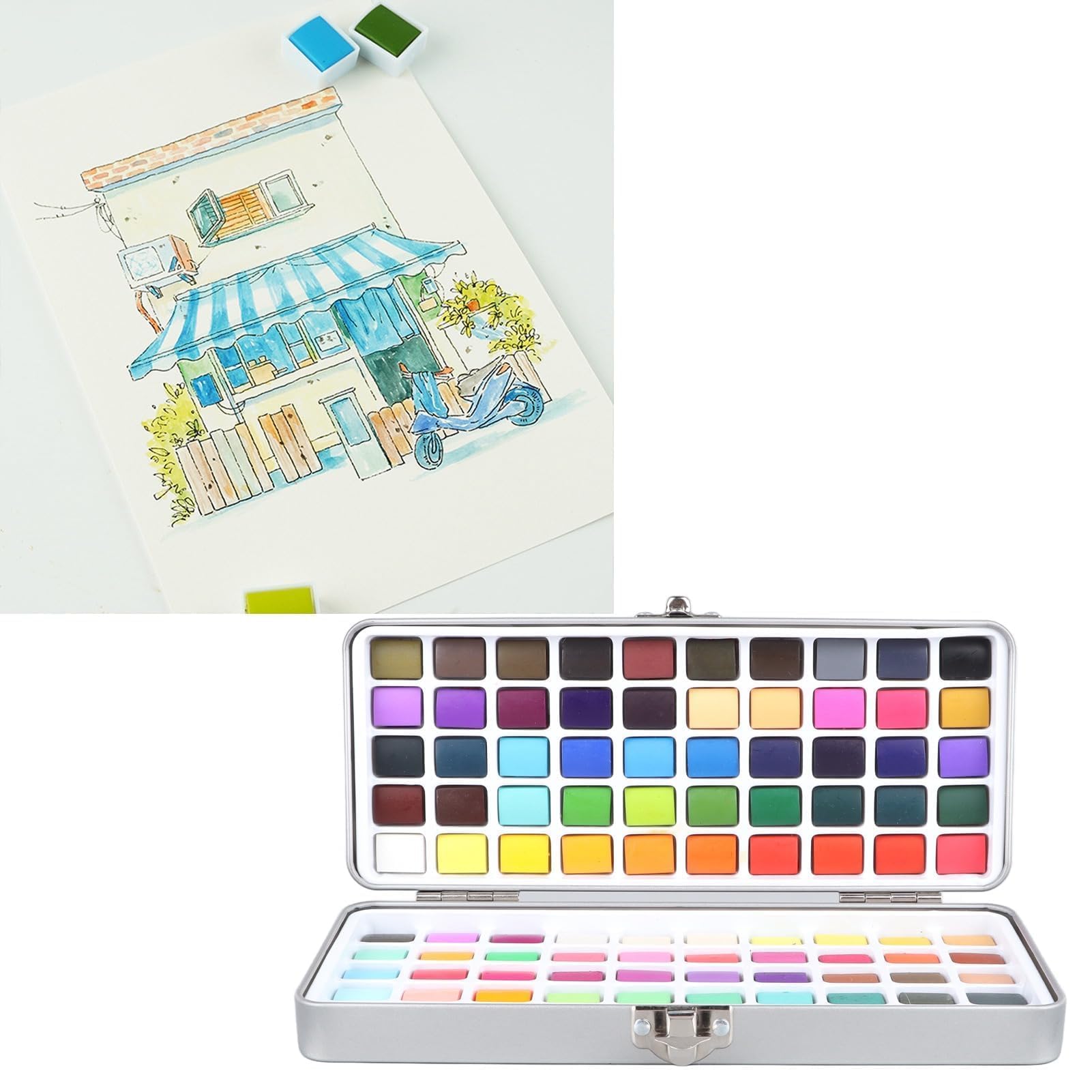 Set de Peinture Gouache en Gelée, 100 Couleurs, Kit de Peinture Aquarelle Opaque pour Artistes, Étudiants et Enfants