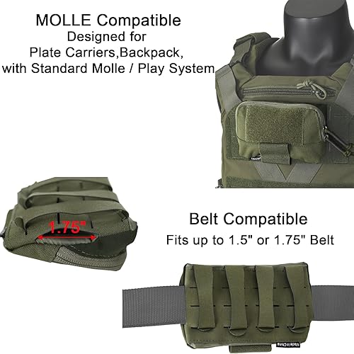 Miniatura 6 de Molle - Bolsa táctica de administración para el pecho, pequeña bolsa de pecho Molle, bolsa para cinturón y chaleco táctico, panel organizador de