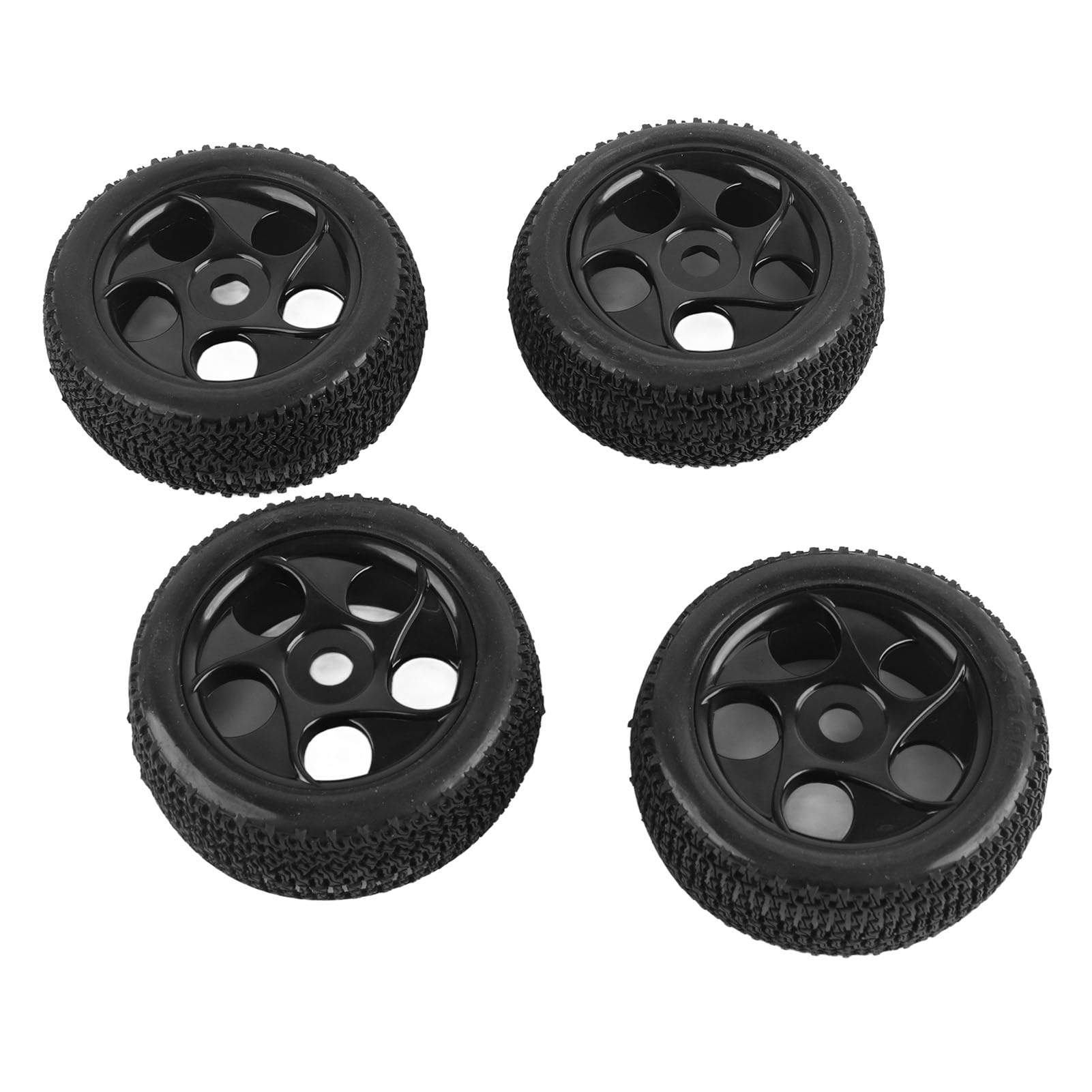 RC Short Course opony do samochodów ciężarowych koła 4 szt. Trwałe gumowe opony zestaw wymienny do TRAXXAS SLASH 1/10 czarny 11cm średnica (Czarny)