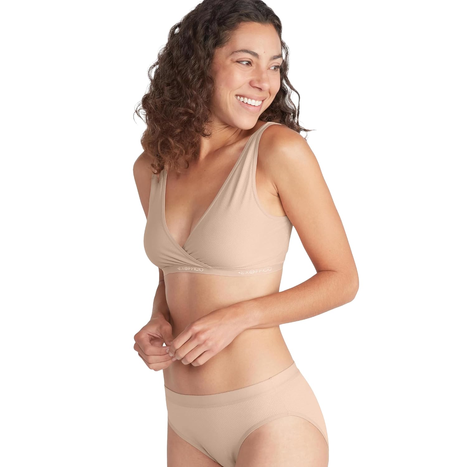 ExOfficio Womens Give-N-Go 2 0 Bralette - Multi-Wear V-Neck or Scoop Neck Travel Bra
