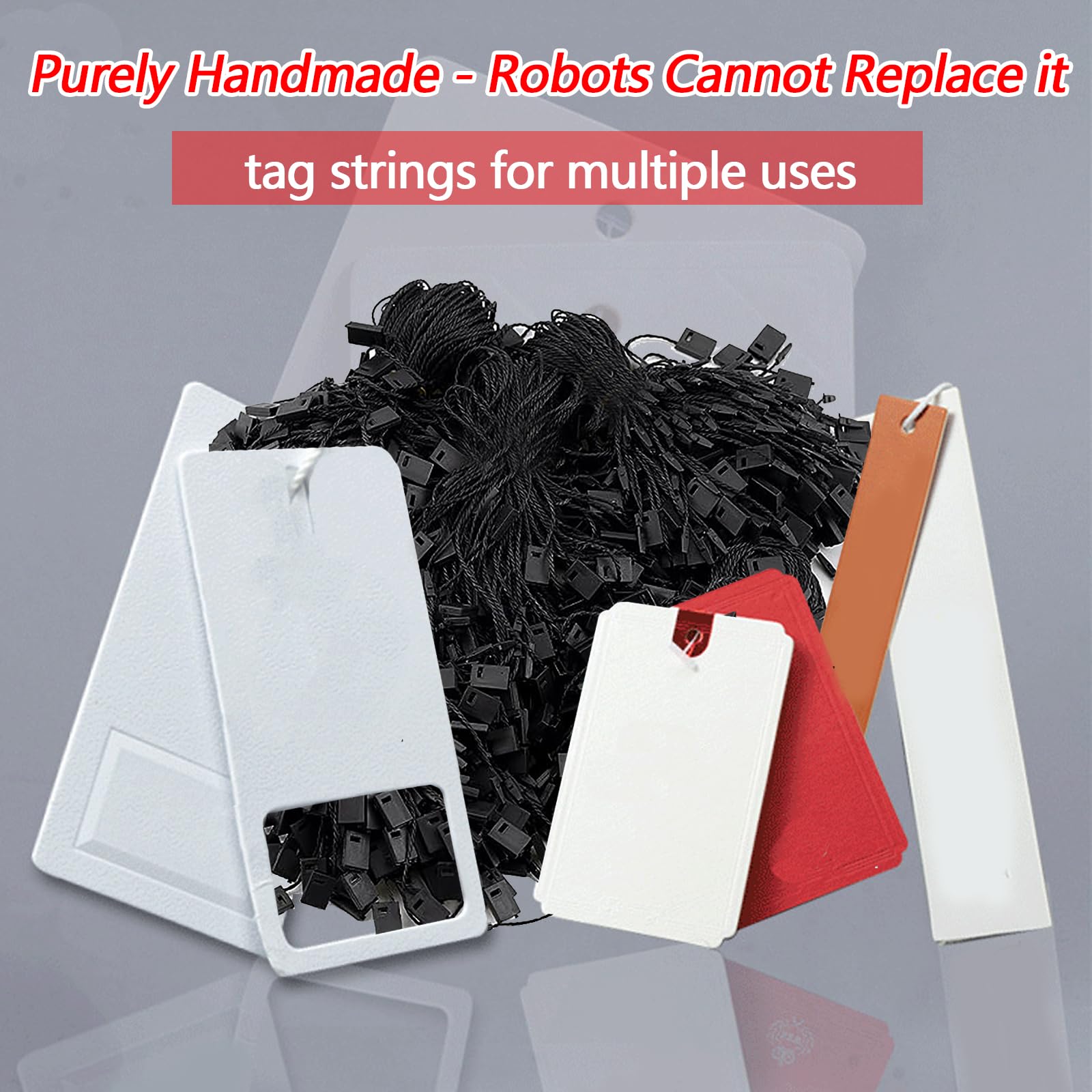1000 PCS Hang Tag String for Clothes Gift Bags Price Tags Shoes Snap Lock Pin Loop Tie Fasteners, Polyester/Cotton Hanging String Hang Tag Rope Fastener Hook Ties for Belts Pocket Label (Black 10cm)