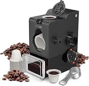 SavePod Coffee Pod Maker with Reusable Coffee Pods, Compatible with Keurig and K-Cup Coffee Machines, Smart, Easy to Use & Convenient (Black, Small)