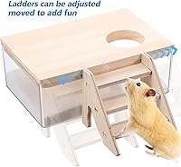 Vista 5 de POPETPOP Kit de baño de arena para hámster, 3 piezas, cuenco de comida para hámsters, contenedor de baño de arena para hámsters, contenedor de baño