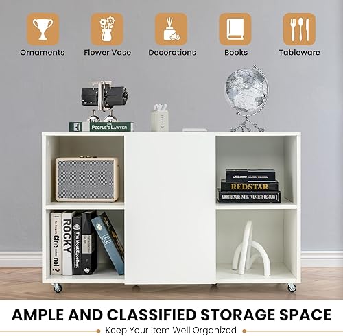 Miniatura 4 de LOKO Archivador archivador móvil gabinete de almacenamiento de oficina con ruedas bloqueables gabinete de archivo lateral para oficina en casa 44 x