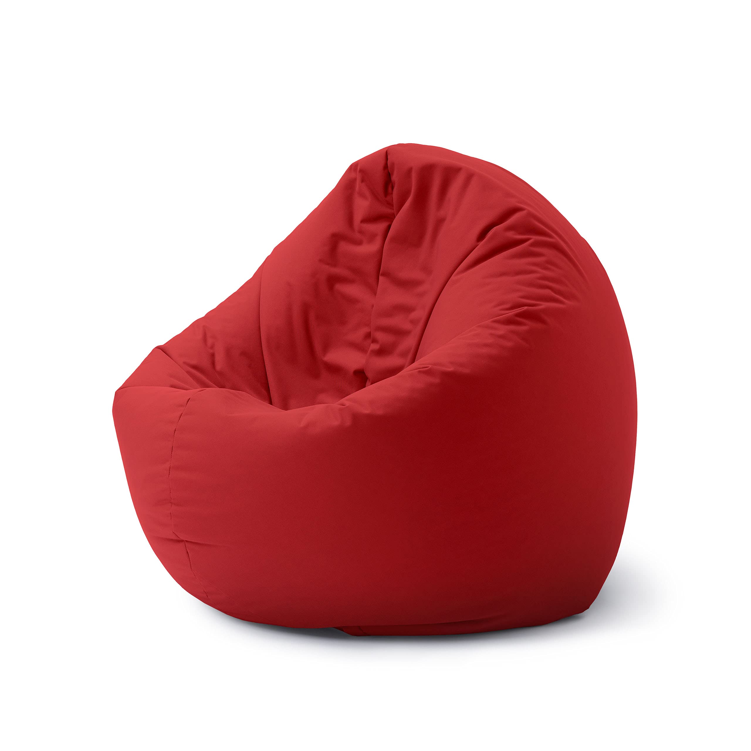 Lumaland Pouf pour Enfants & Adultes avec Fonction 2 en 1 pour s'asseoir & s'allonger | Ø 120x75 cm Fauteuil pour Salon, Extérieur & Intérieur | Facile d'entretien grâce à la Housse Amovible | Rouge
