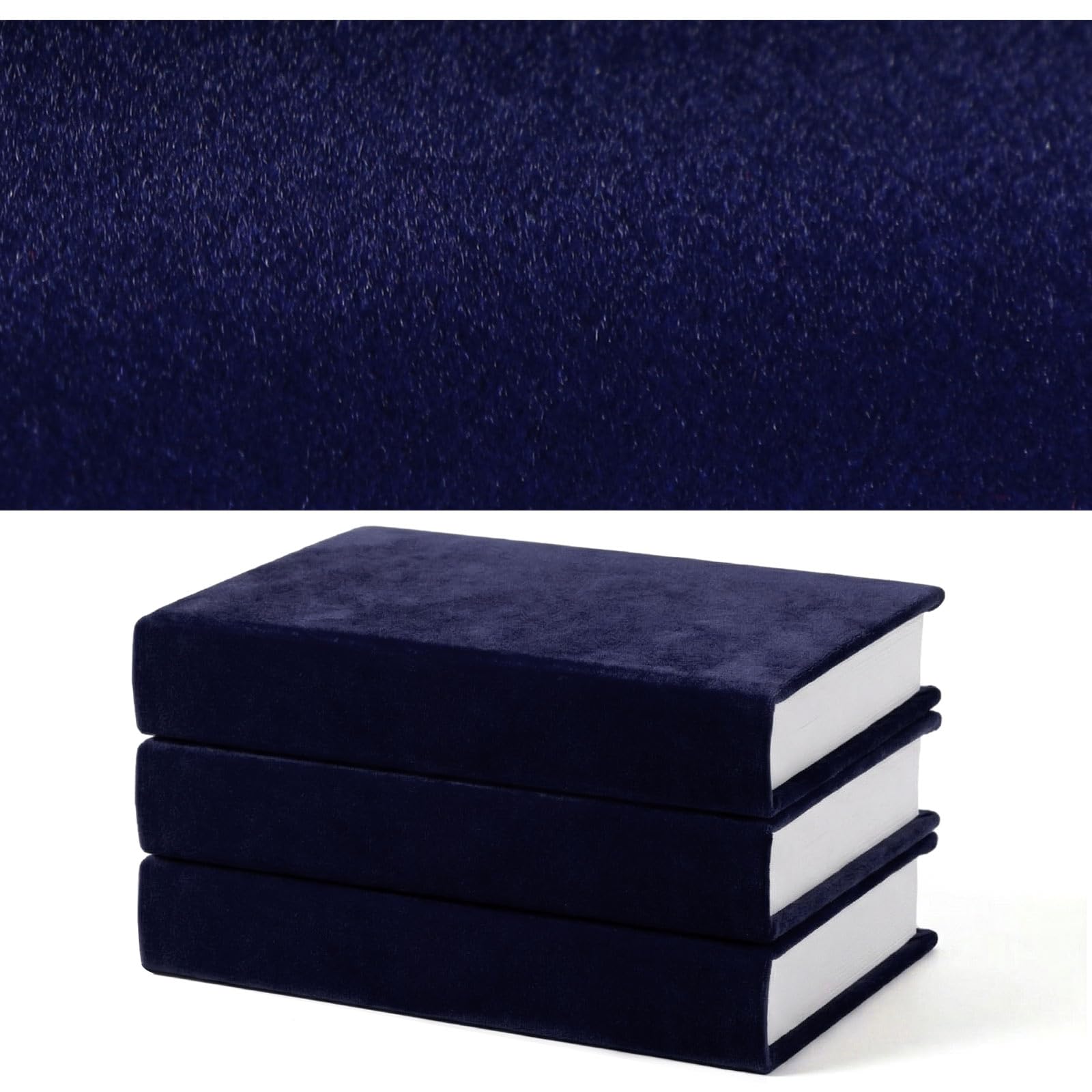 Maitys Book Cloth for Bookbinding 17.7 x 39.3 Inch Flocking Material with Heat Activated Adhesive Film for DIY Hardcover, Journal, Album and Box Making(Blue)