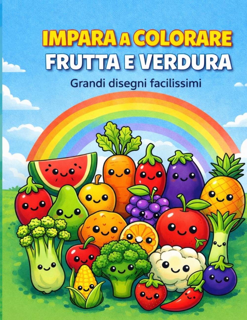 Impara a colorare - Frutta e verdura: 40 immagini da colorare - 20 Frutti e 20 Verdure (Libri da colorare Angelo Fabris)