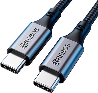 Cabo Usb-c Para Usb-c 100w 3 Metros Hrebos Notebook Macbook Turbo Reforçado Midnight Original Pd Power Delivery