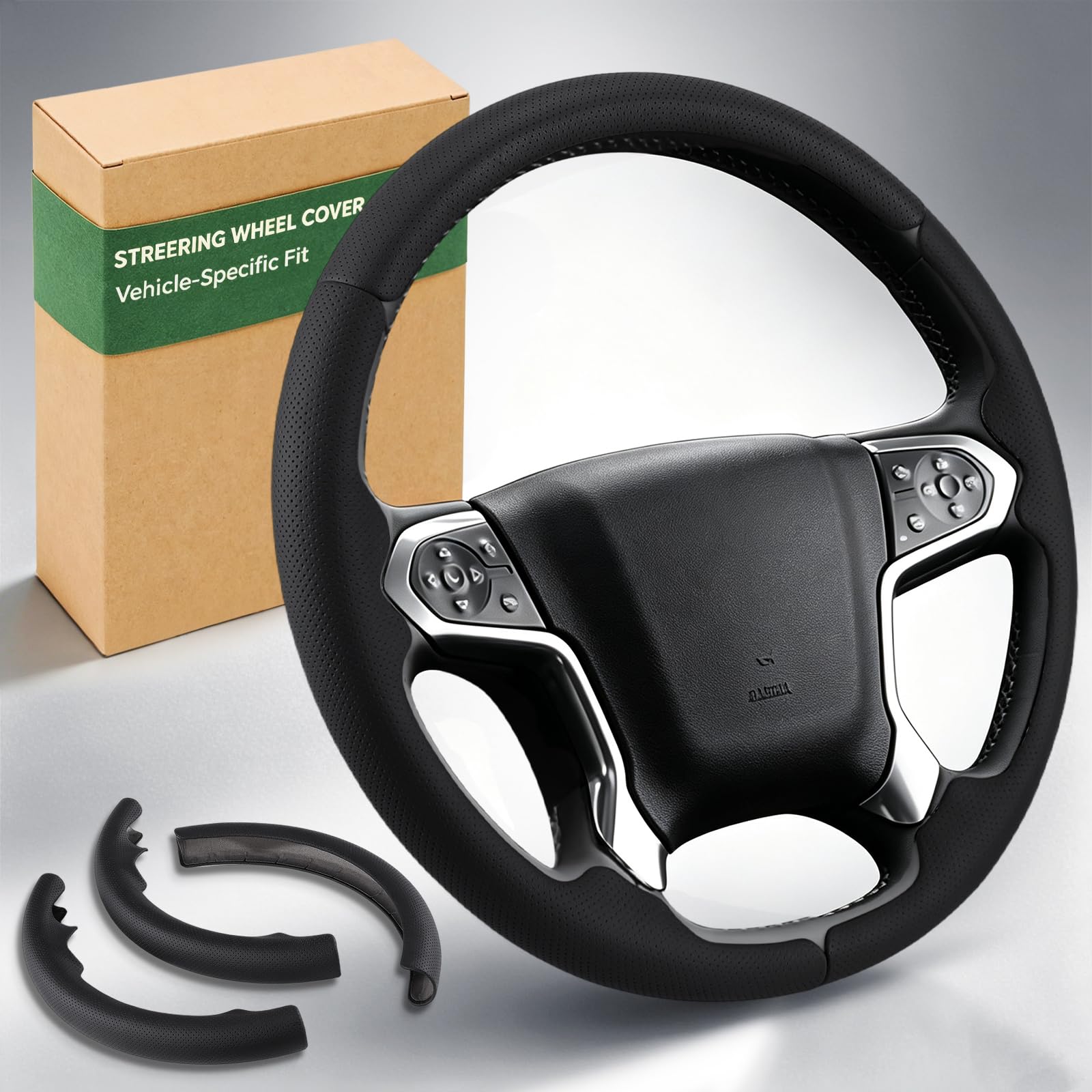 Photo 1 of Aimato Customized Steering Wheel Cover for Chevy Silverado 1500(2014-2018)