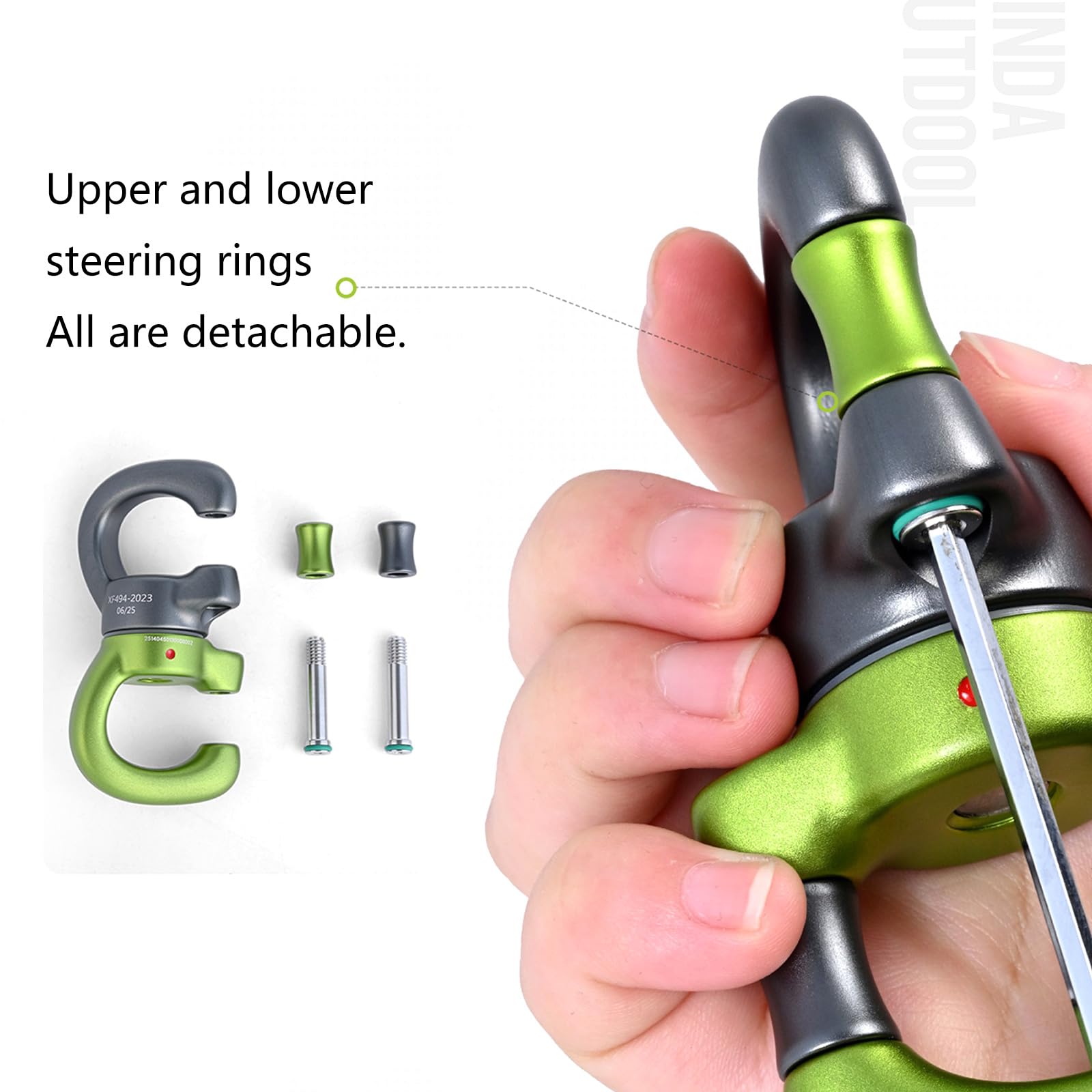 Mosquetón multiusos de acero inoxidable de aluminio con bloqueo automático para acampar al aire libre y escalada, conector de rueda fijo de instalación rápida