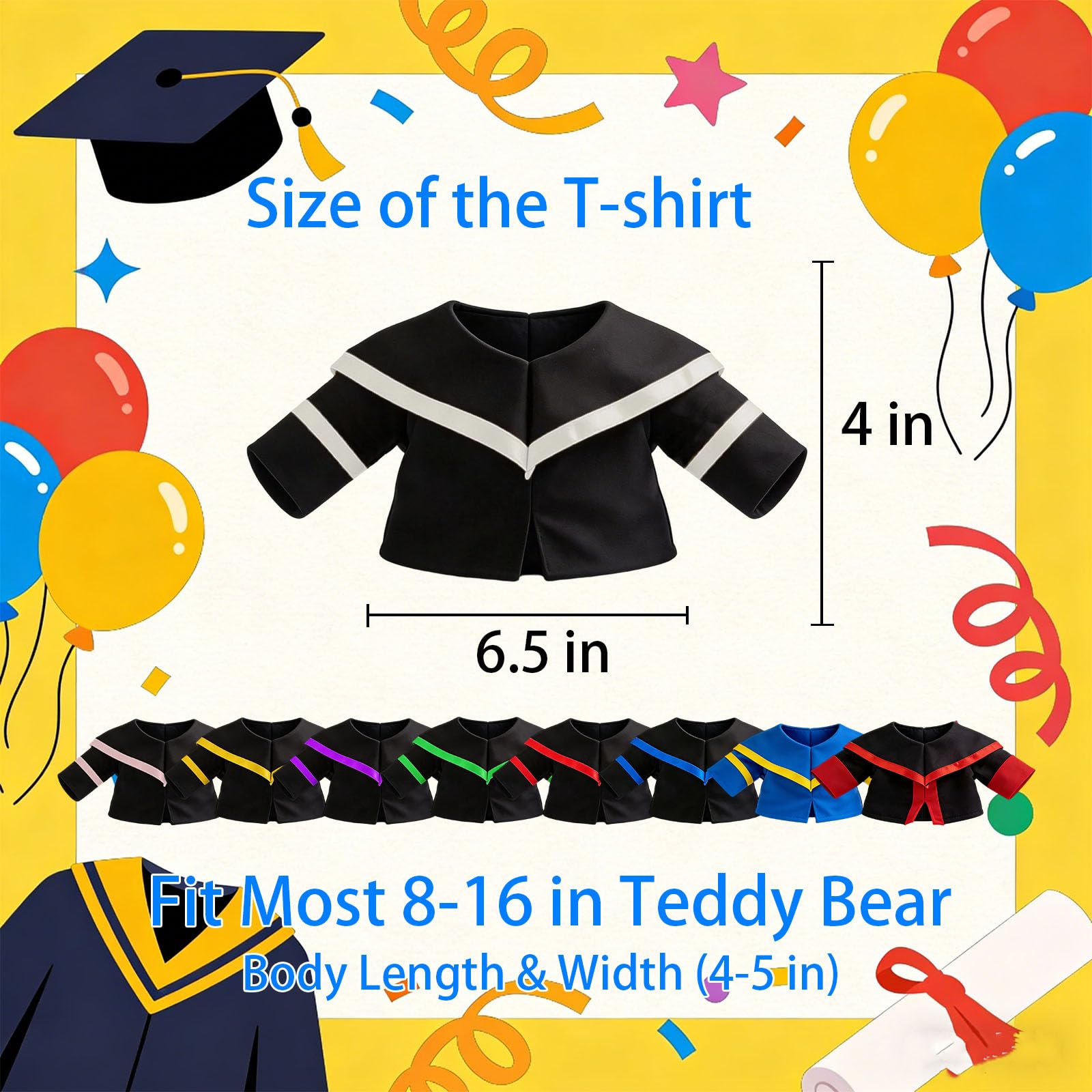 Vestiti Personalizzati Orso di Laurea con Foto Testo, Graduation Bear Clothes per Peluche 20-40cm, Regalo di Laurea Ideale per Bambino da Personalizzare