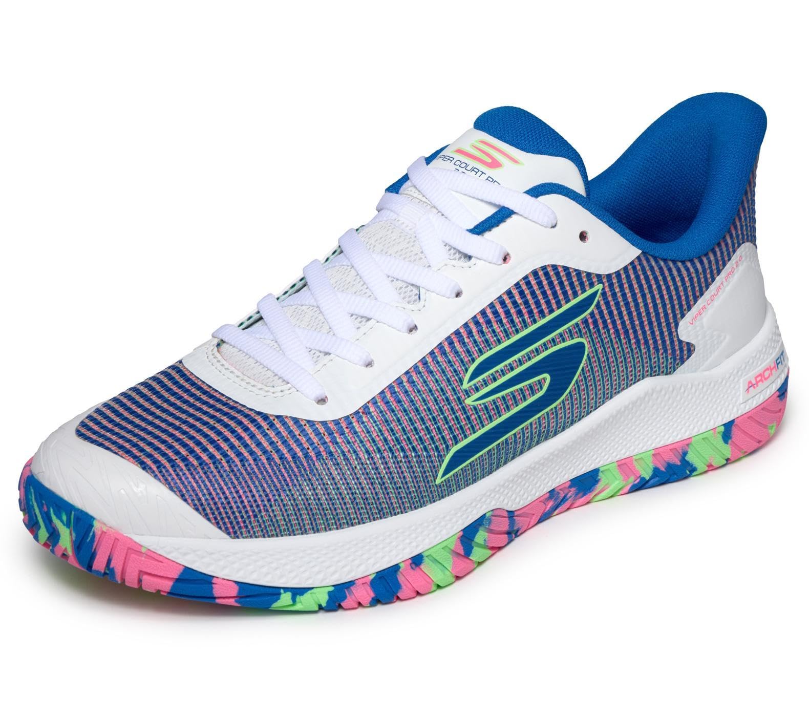 Skechers Viper Court Rally Performance Pickleball - Zapatos Deportivos para Hombre, de Malla, de Piel, para Entrenamiento, para Interiores