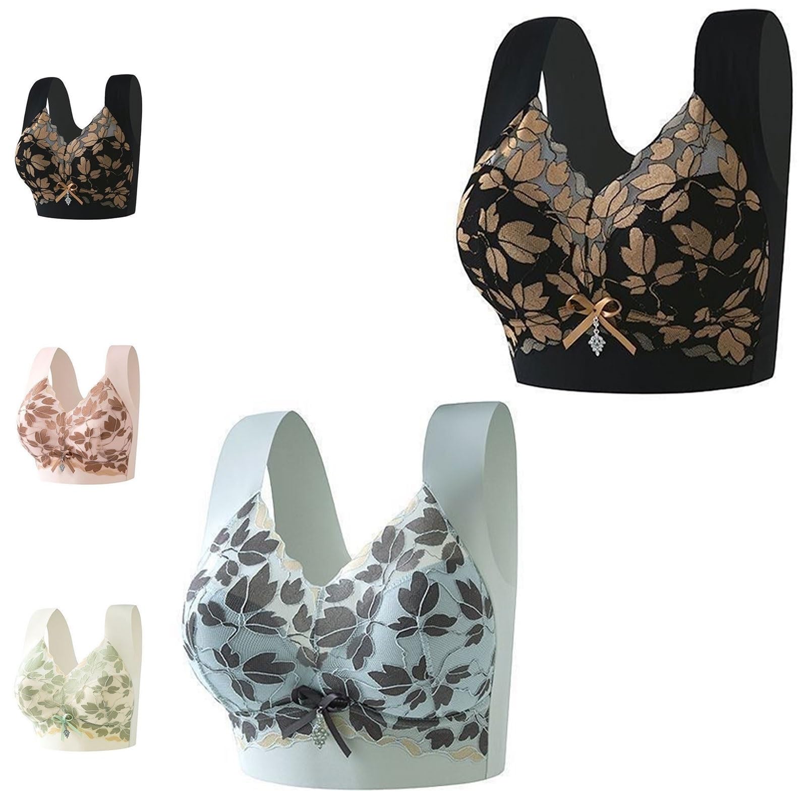 Senobra Bra, Versatile Comfy Lift & Flex Wireless Bra, Plus Size No Wire Push-Up Underwear(2pcs-F,5XL)