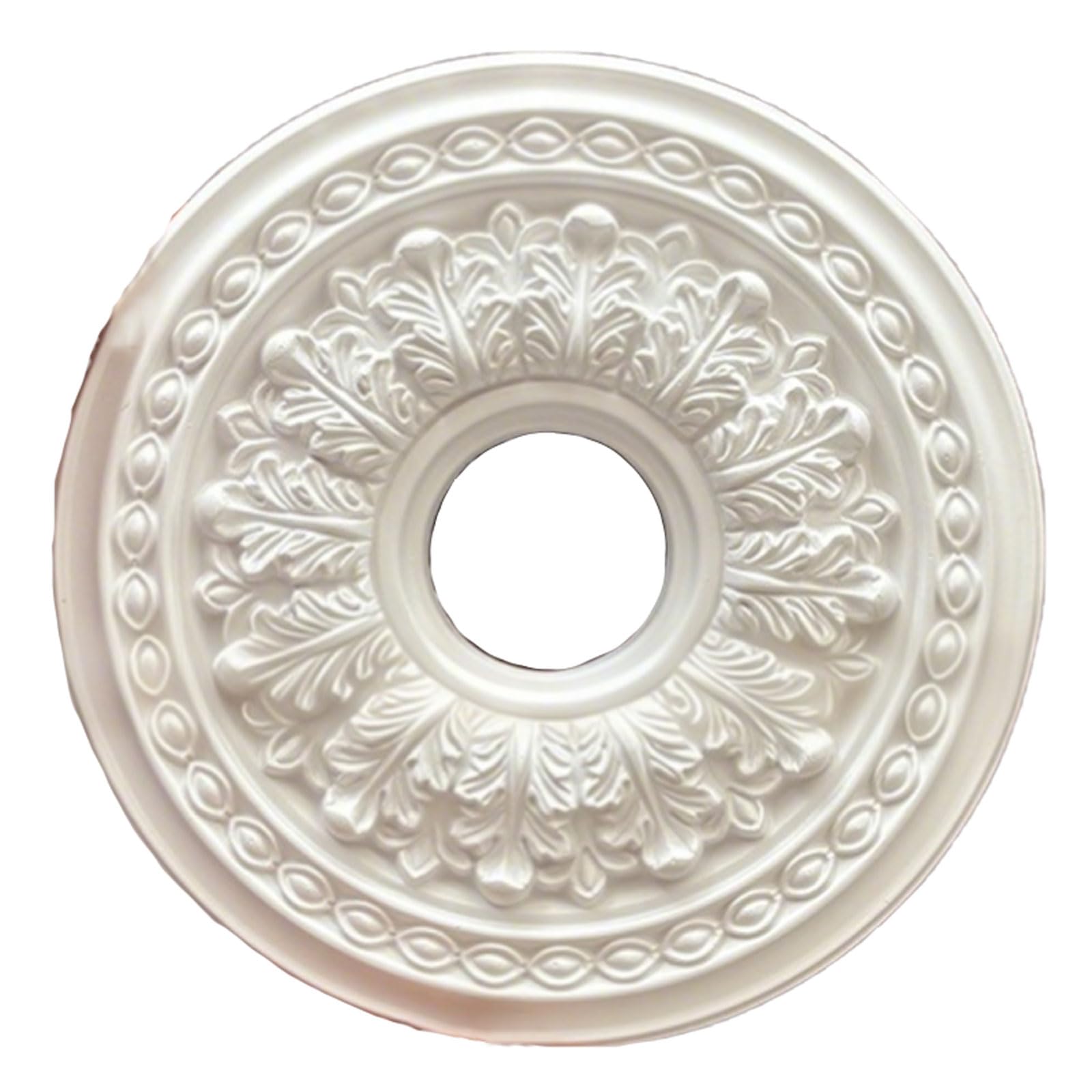 Foelanne White R Round Pu Ceiling Medallion White 29-62Cm(,34Cm)
