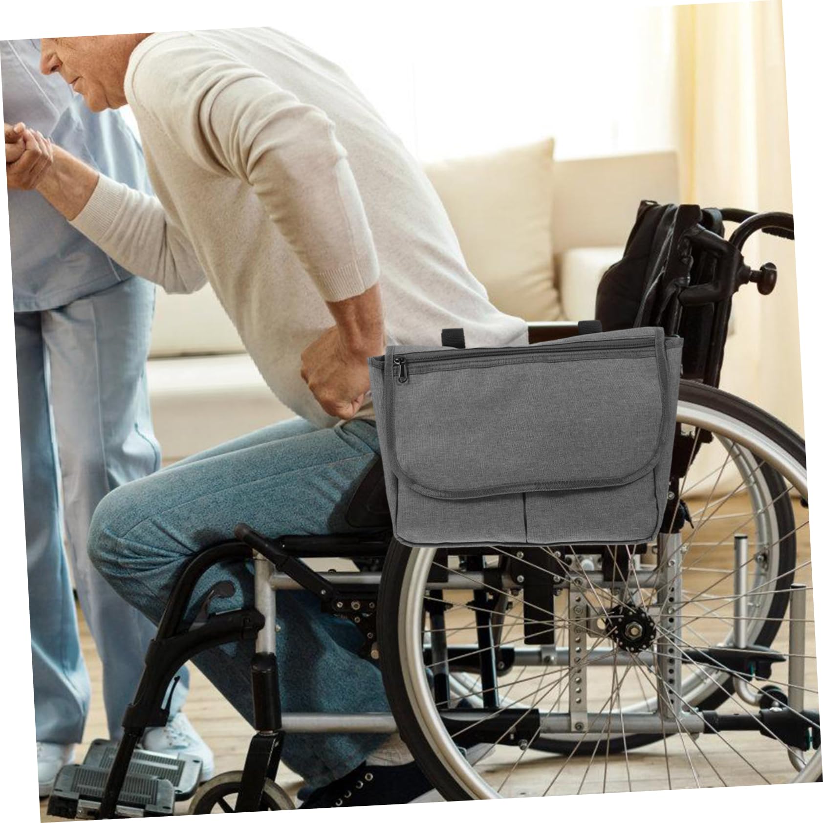 Beaupretty Bolsa Lateral De Poliéster Para Sillas De Ruedas y Andadores Bolsa De Almacenamiento Para Accesorios Para Mayores y Usuarios De Movilidad