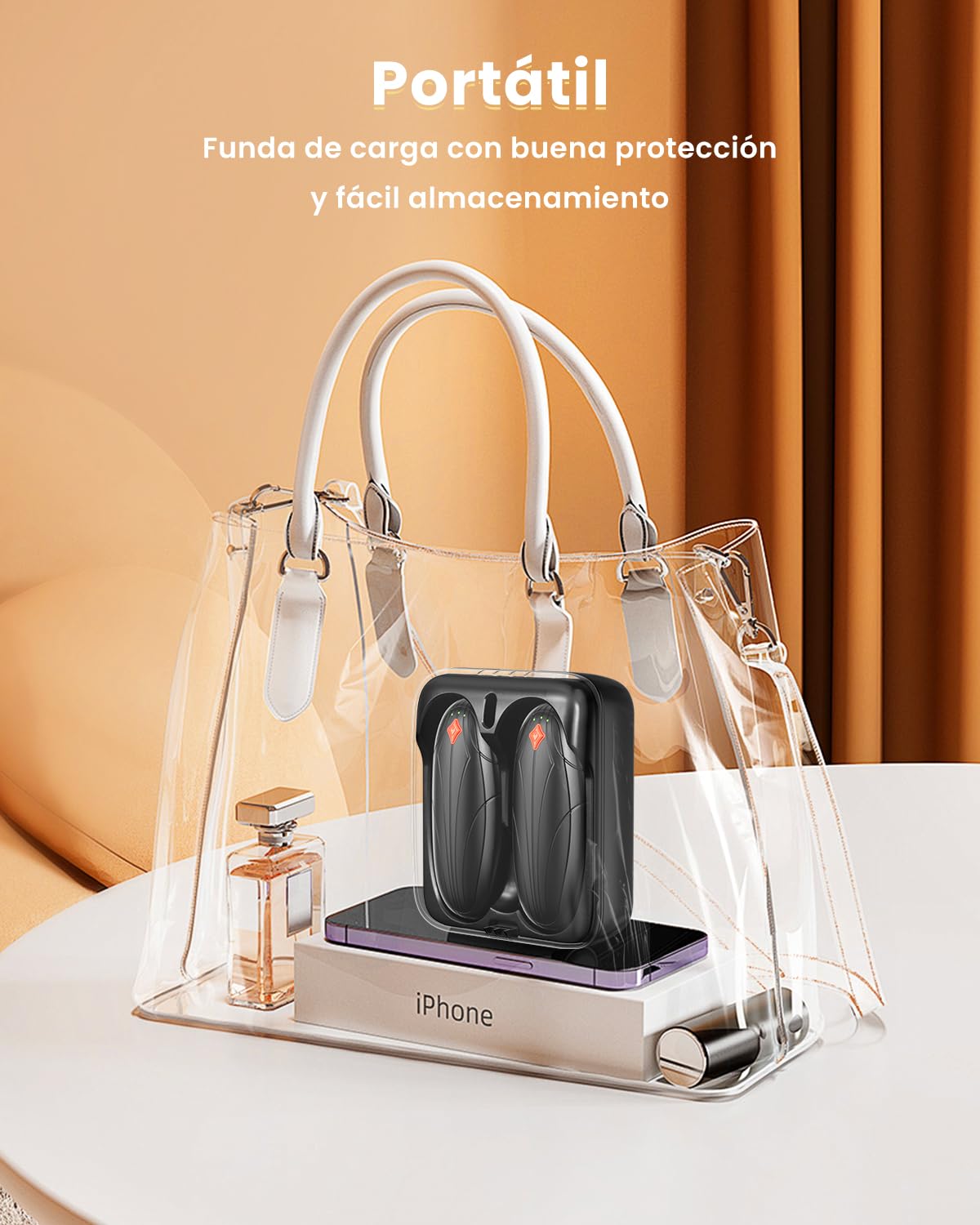 Calentador de Manos Recargable 2 Piezas, 14000mAh Batería Calentador Portátil Eléctrico de Bolsillo, Regalos para Navidad/Camping/Caza/Senderismo