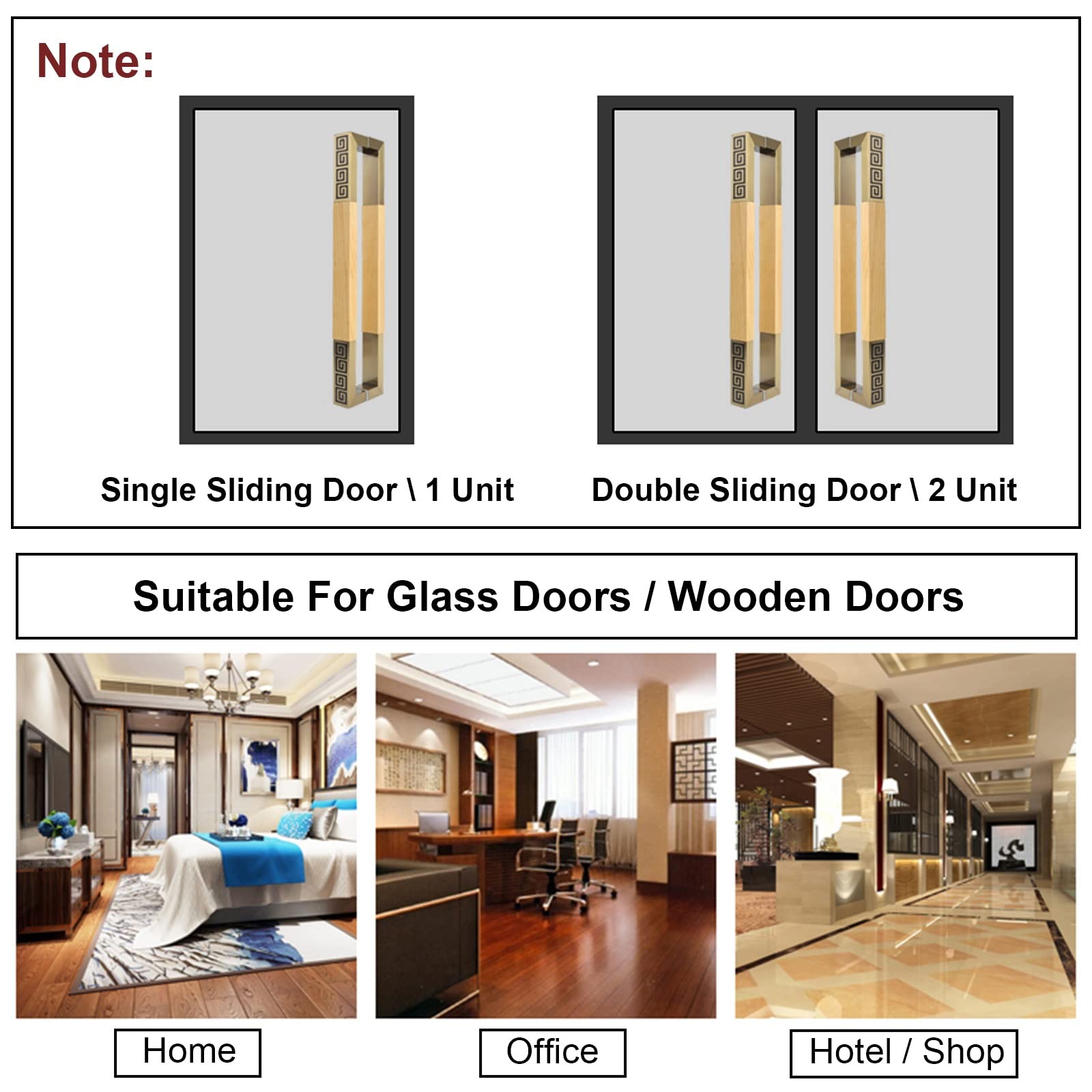 Manilla Redonda de Madera para Puertas correderas de Granero, Ideal para Puertas Interiores y Exteriores Pesadas. Manilla clásica para Puertas de Entrada, de Tiendas, oficinas y hogares (Neg