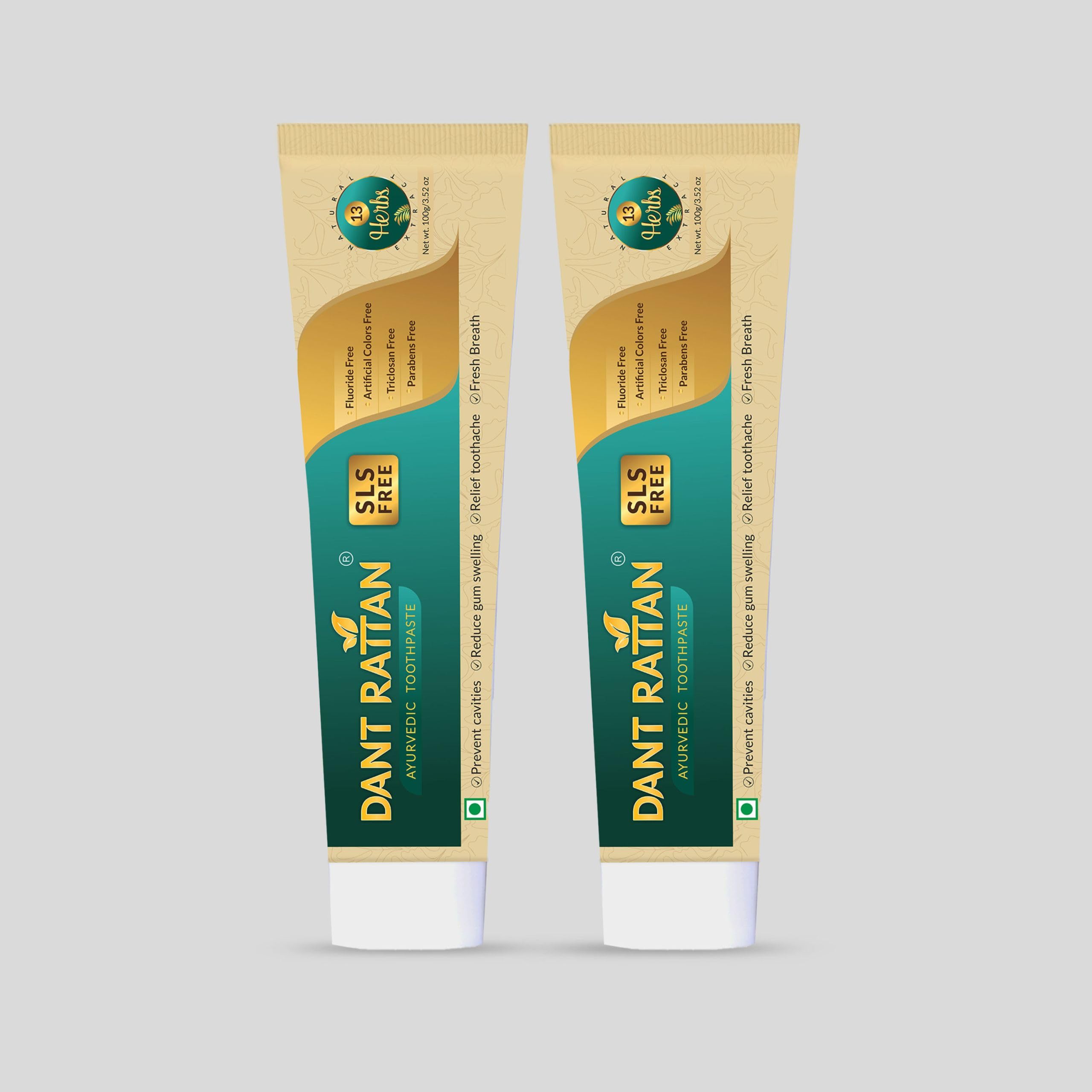 Dant Rattan Ayurvedic SLS Free Toothpaste – 100gm (Pack Of 2) inc.Fluoride Free,Artificial Color Free,Triclosan Free,Tumbru Beej,Akarkara,Eucalyptus Oil-image-41