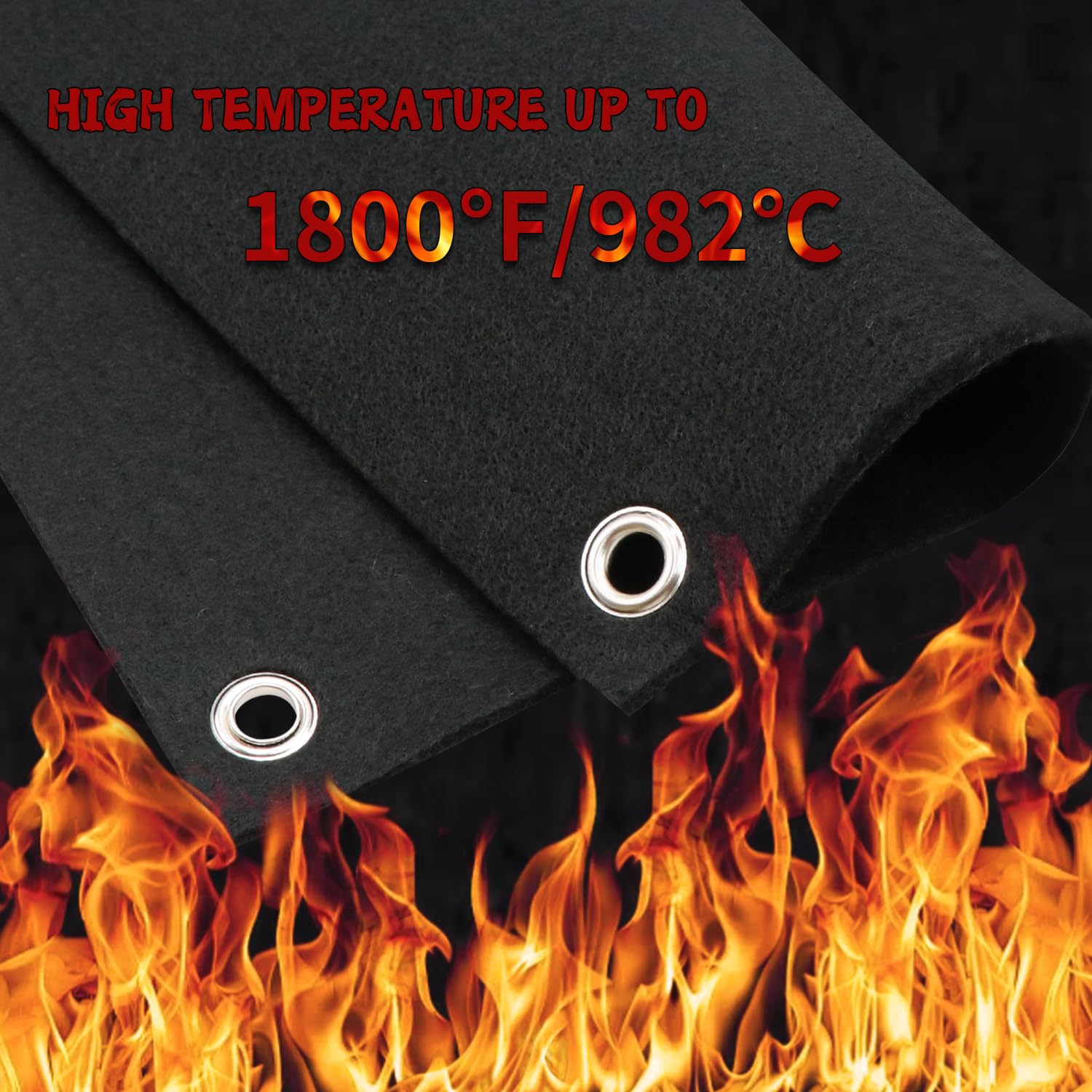 kaidun HVAC Tools Couverture de soudage ignifuge, 30,5 x 30,5 cm, bouclier thermique de brasage pour torche, tapis de soudure de 0,6 cm avec trou pour plombiers, tampon de soudage en tissu pour tuyau
