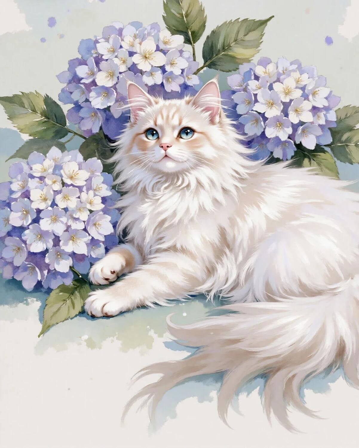 Rqwybcaxn Bead Embroidery Kits Cats and Flowers 40x50cm
