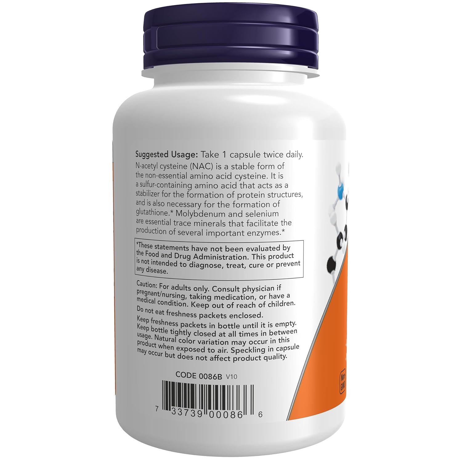 NOW Foods Nac-Acetyl Cysteine 600mg, 500Vcaps (250X2)