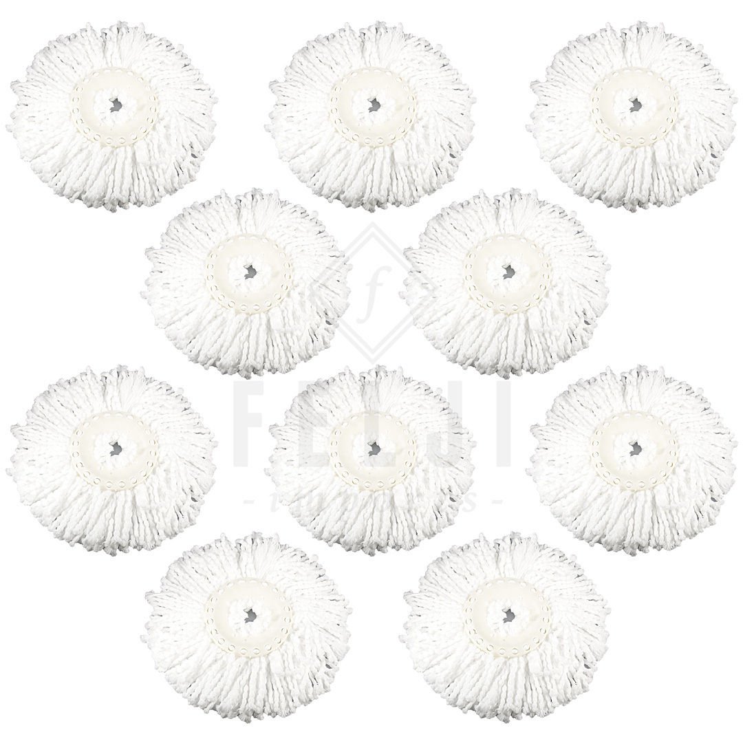 10 Replacement Microfiber Mop Head Refill for Hurricane Magic Mop 360 Spin Felji