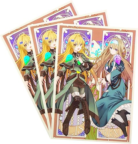 Miniatura 10 de Fundas holográficas intermitentes (gemelos pintados diferentes) de 50 unidades con carga superior para tarjetas YuGiOhJaponesas de 2.480 x 3.543 in