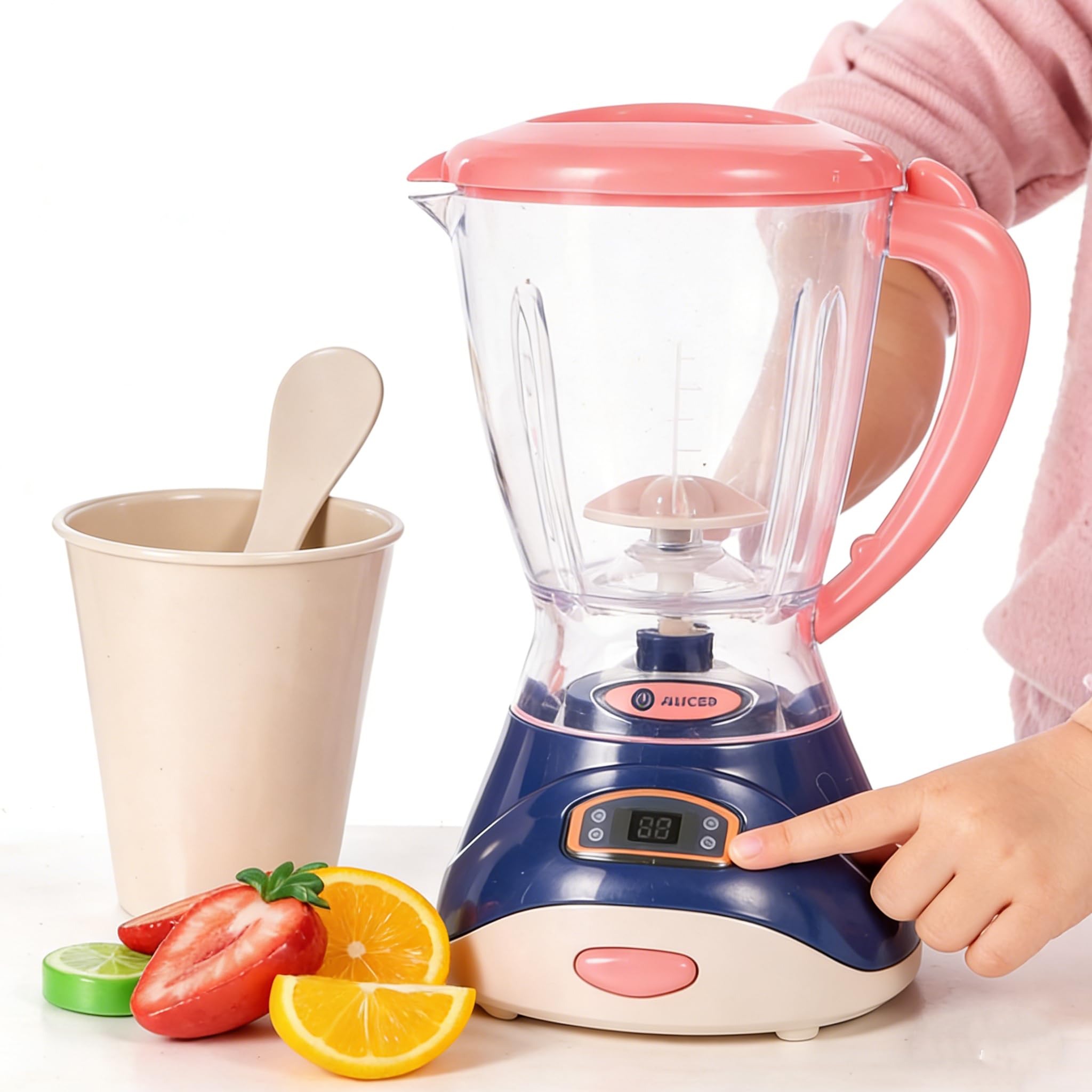 UKCOCO Toy Juicer Mixer for Kids: Simulation Juicer Blender Toy With Realistic Light & Sound for Pretend Play