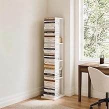YOWOS 9-Tier Corner Ladder Bookshelf Tall Narrow Vertical Modern Bookcase with Invisible Support, Space-Saving Storage Rack Organizer for Living Room Bedroom Office Black