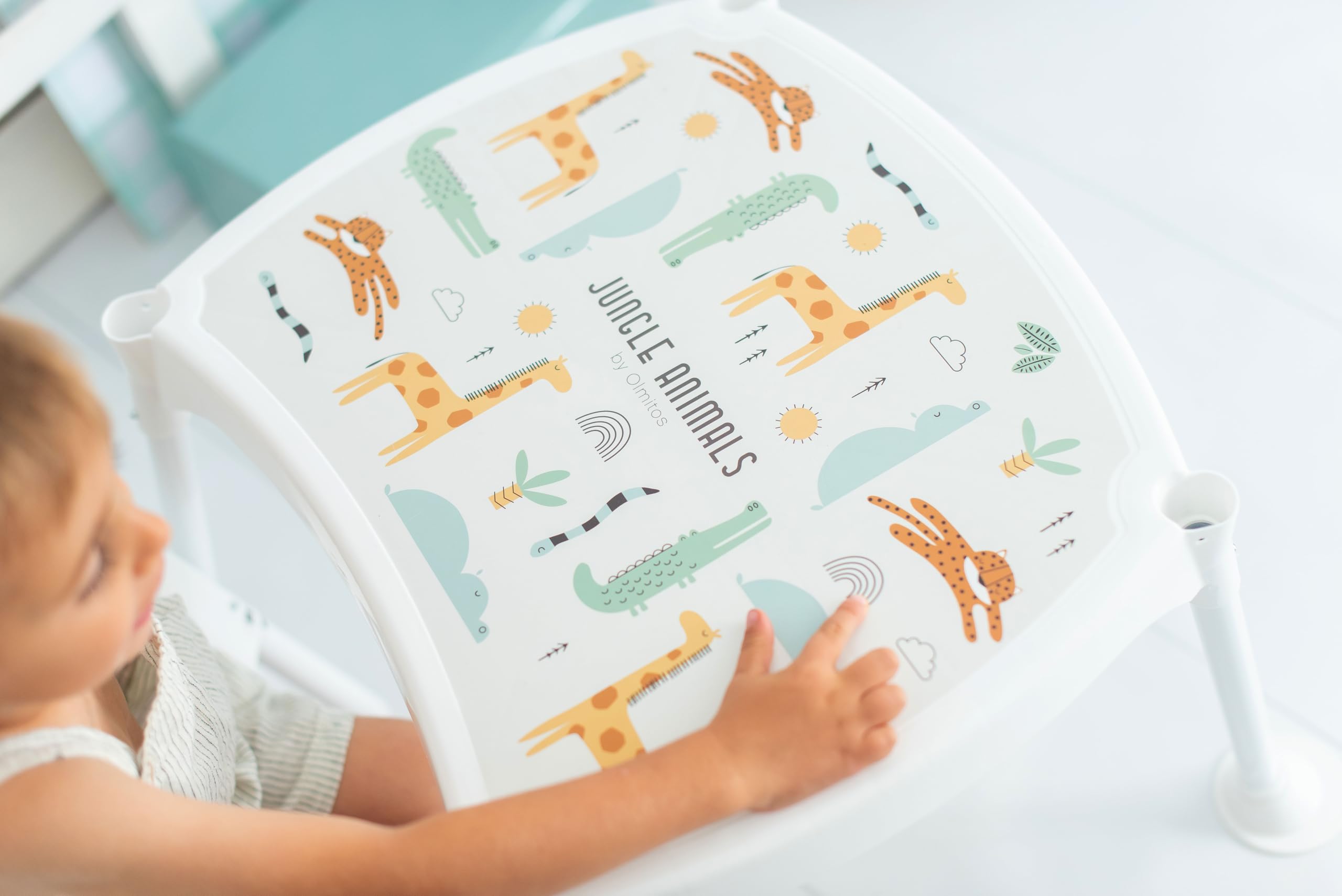 Olmitos - Trona Evolutiva 3 en 1 para Bebé: Trona, Silla Infantil y Mesa con Silla - Arnés de Seguridad, Bandeja Extraíble, Ligera y Ajustable